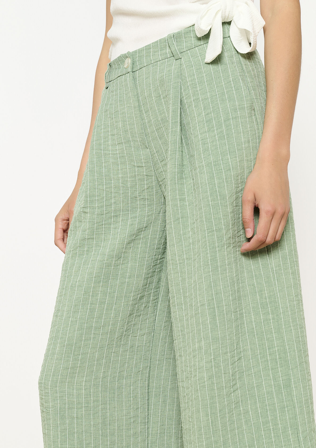 Geklede broek met krijtstrepen, Geklede broek met krijtstrepen - LIGHT GREEN PASTEL - 06100703_1822