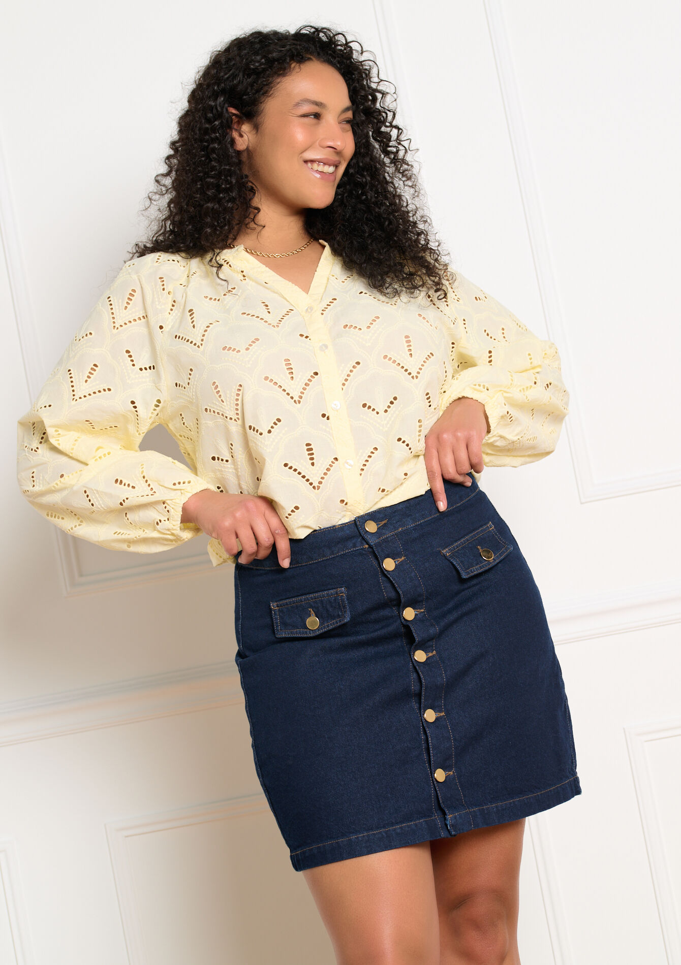 Jupe courte en denim, Jupe courte en denim - DARK BLUE - 07101483_0501