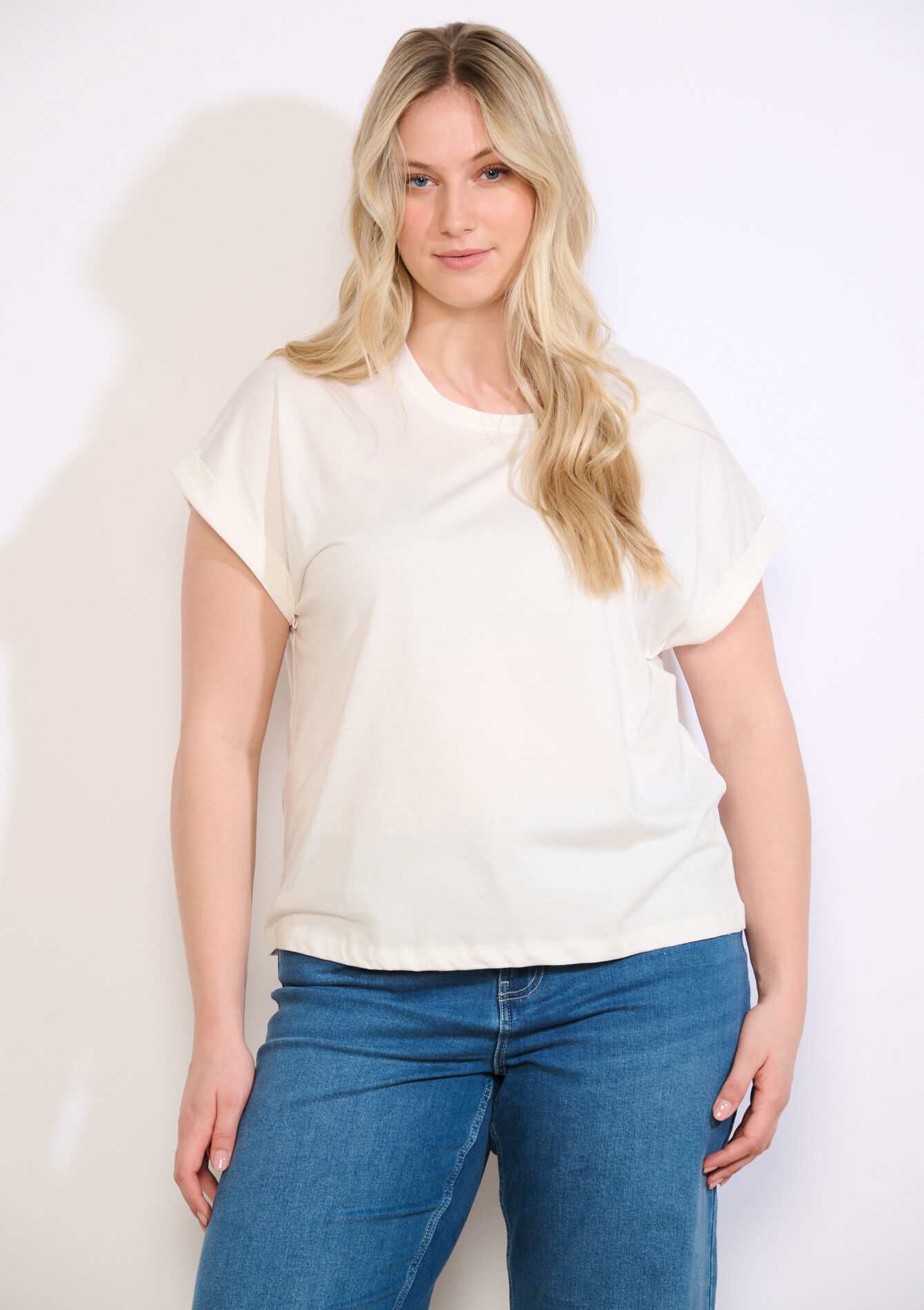 Losvallende T-shirt, Losvallende T-shirt - OFFWHITE - 02301926_1001