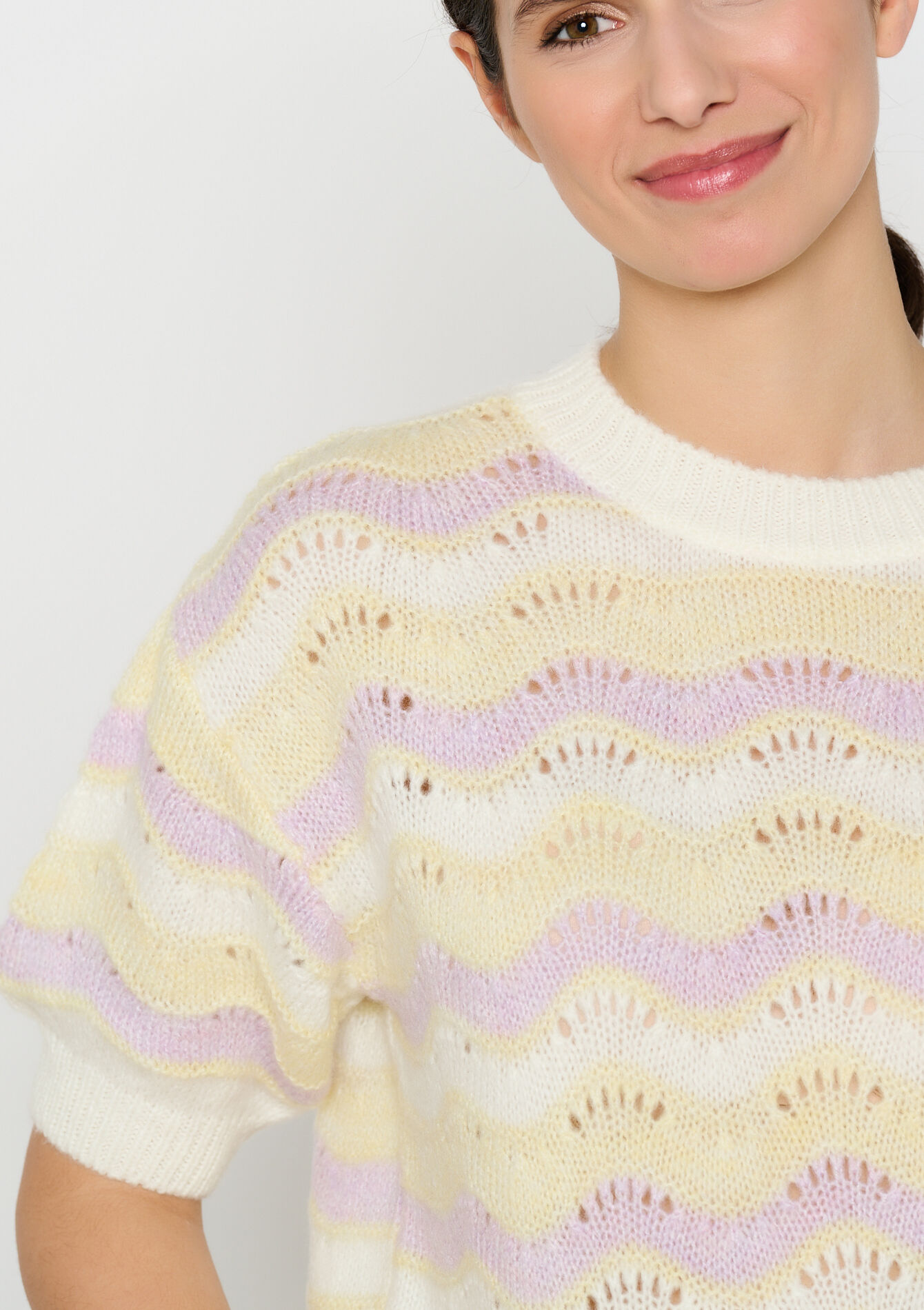 Pull avec blocs de couleur, Pull avec blocs de couleur - VANILLA WHITE - 04006876_1013