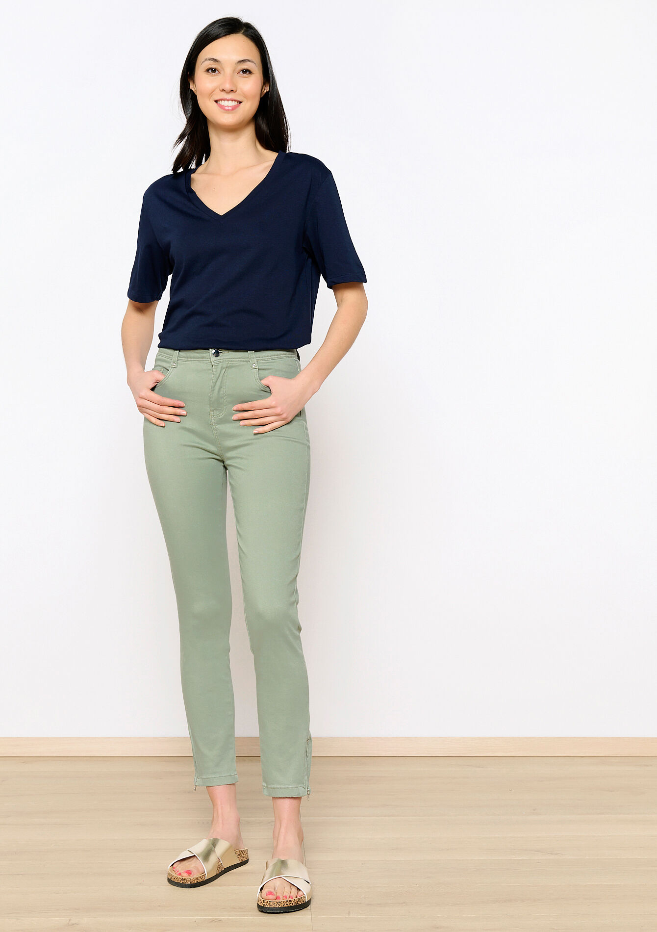 Pantalon coupe slim, Pantalon coupe slim - KHAKI FADED - 06004457_4326