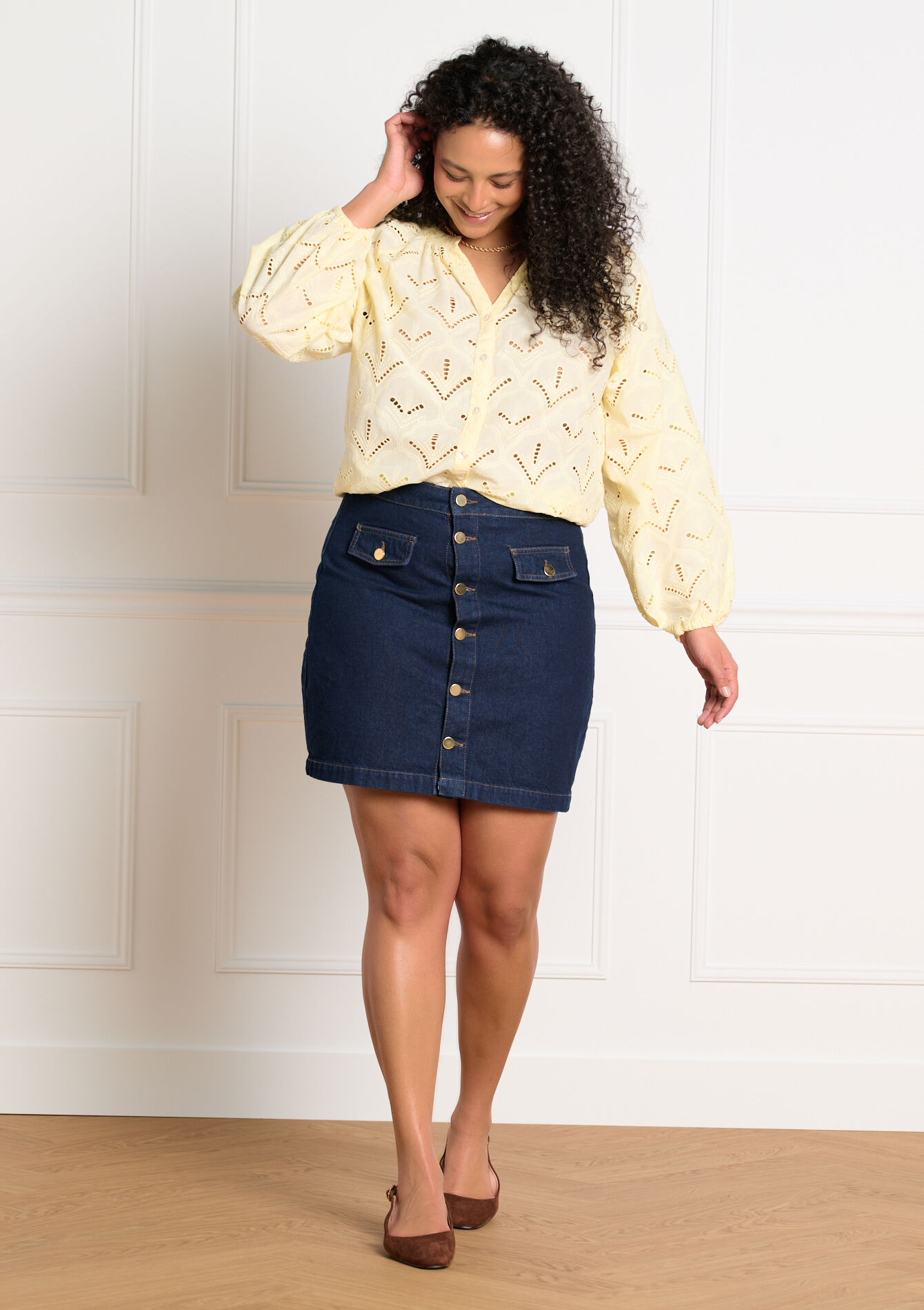 Jupe courte en denim, Jupe courte en denim - DARK BLUE - 07101483_0501