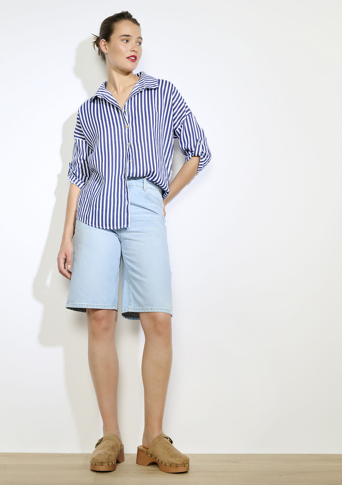 Losvallende streepjesblouse, Losvallende streepjesblouse - NAVY BASIC - 05702837_2723