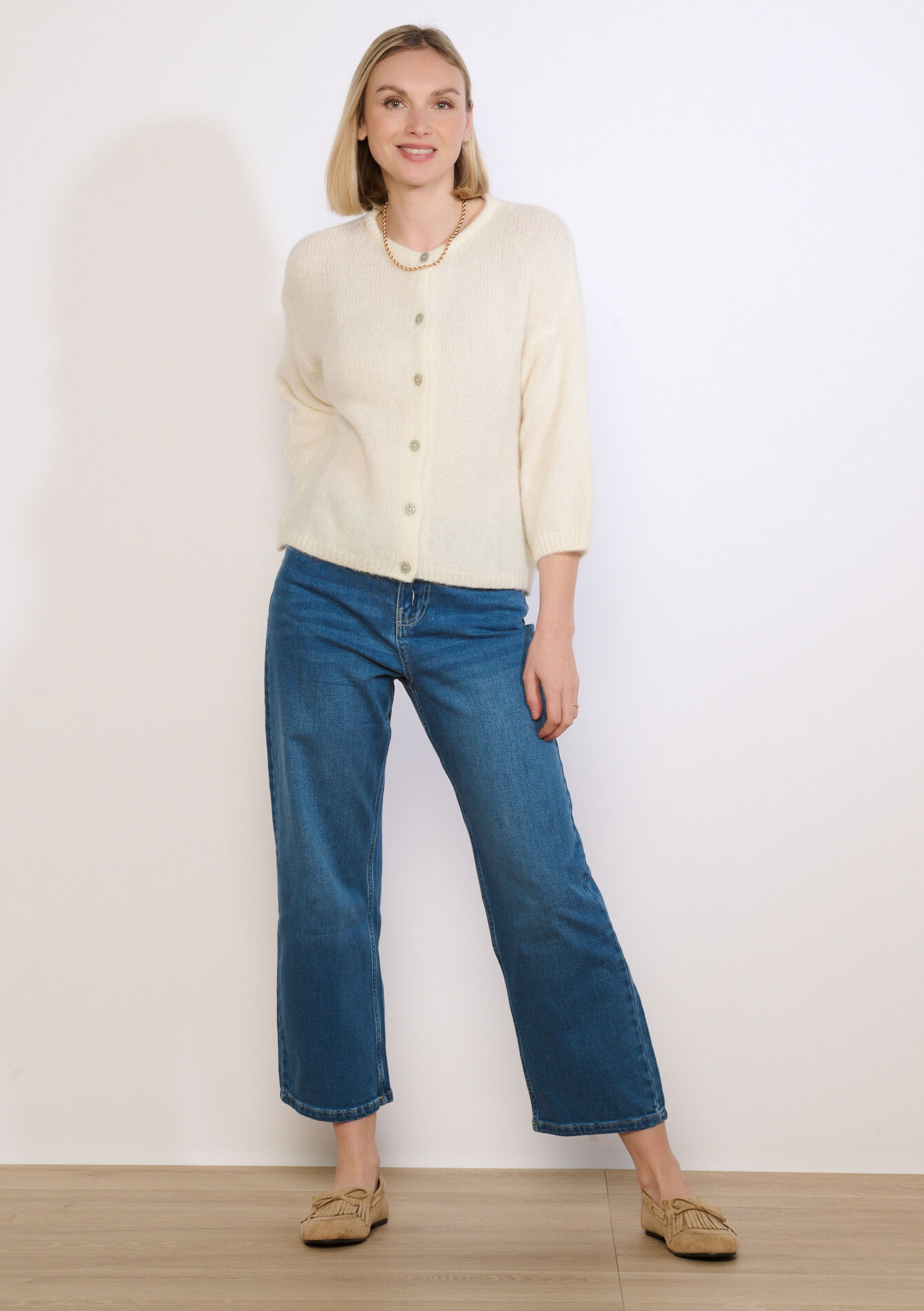 Minimalistisch vest met knopen, Minimalistisch vest met knopen - VANILLA WHITE - 04101446_1013