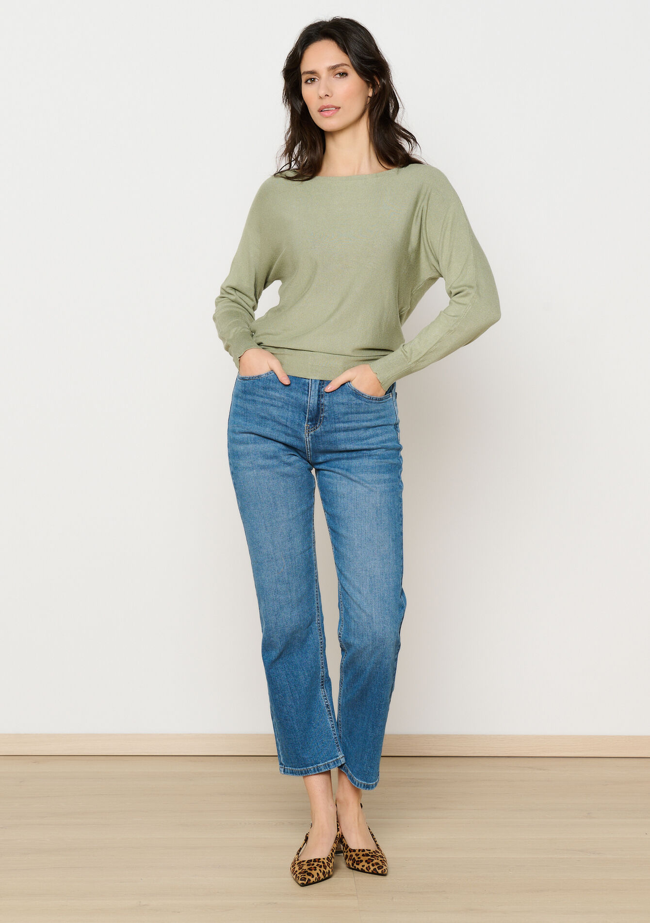 Pull à manches chauve-souris, Pull à manches chauve-souris - KHAKI FADED - 04006650_4326