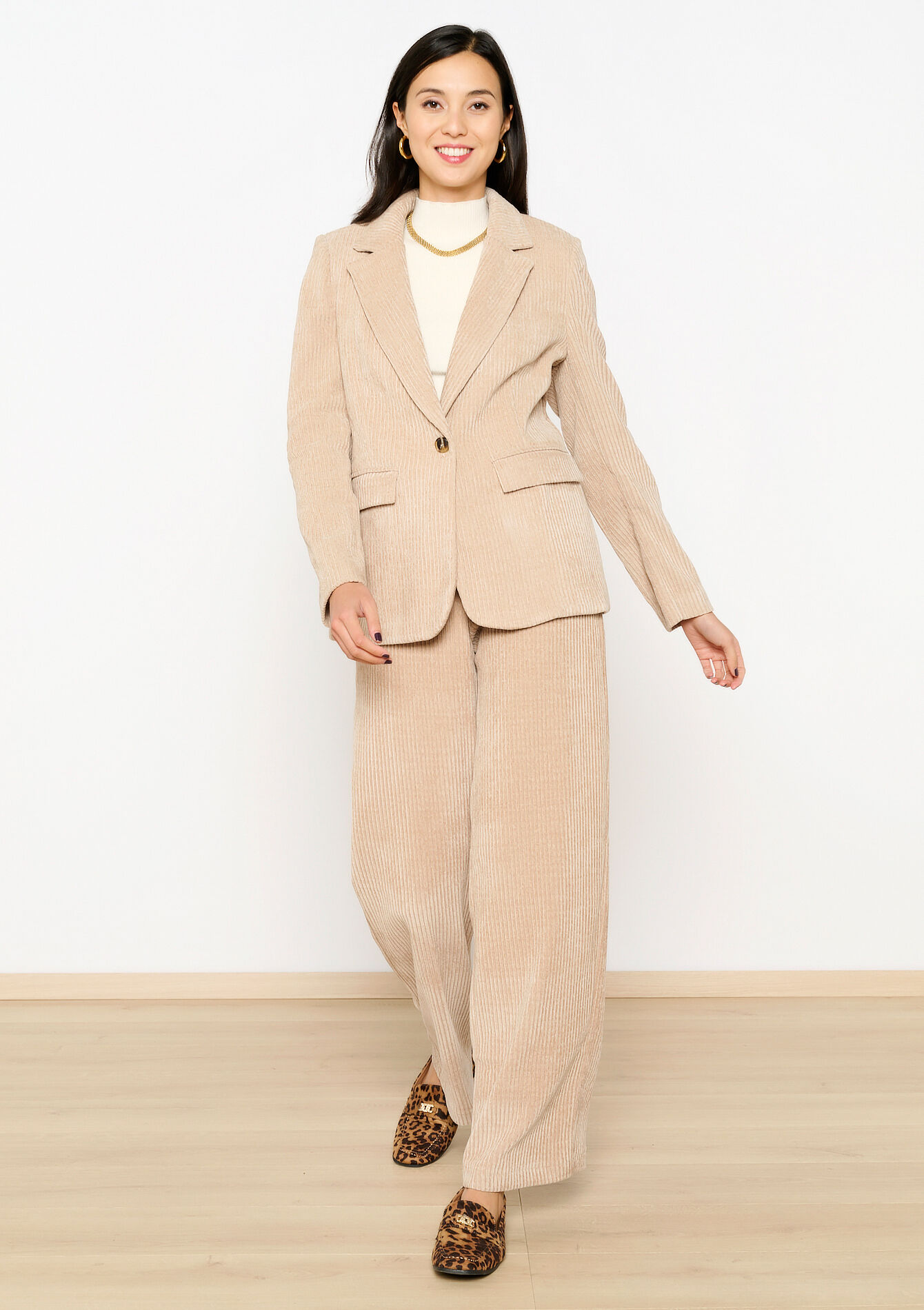 Corduroy blazer, Corduroy blazer - LT BEIGE - 09100976_2527