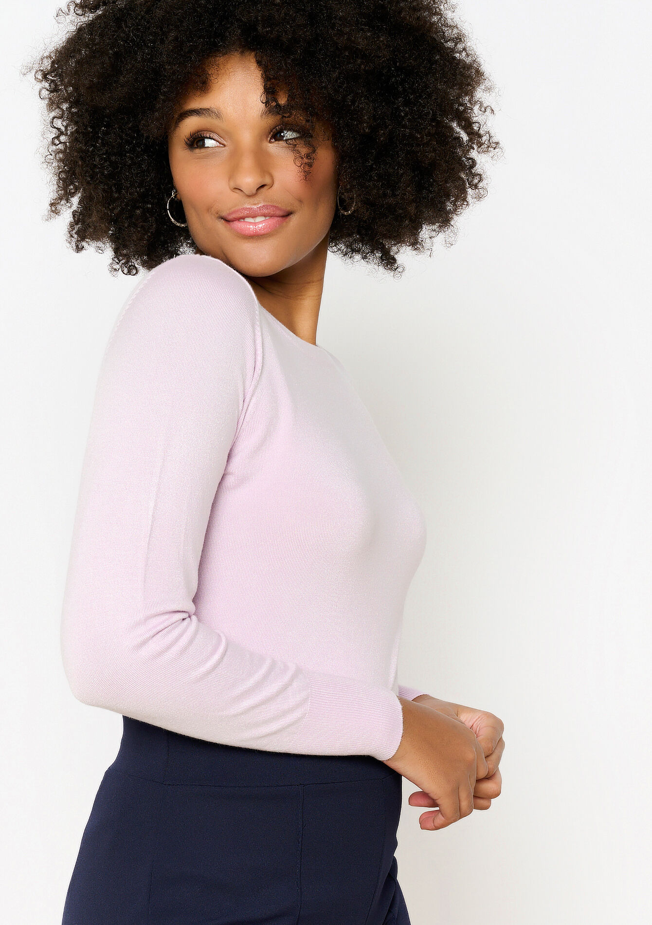 Basic trui met boothals - PASTEL LILAC - 04006652_1493