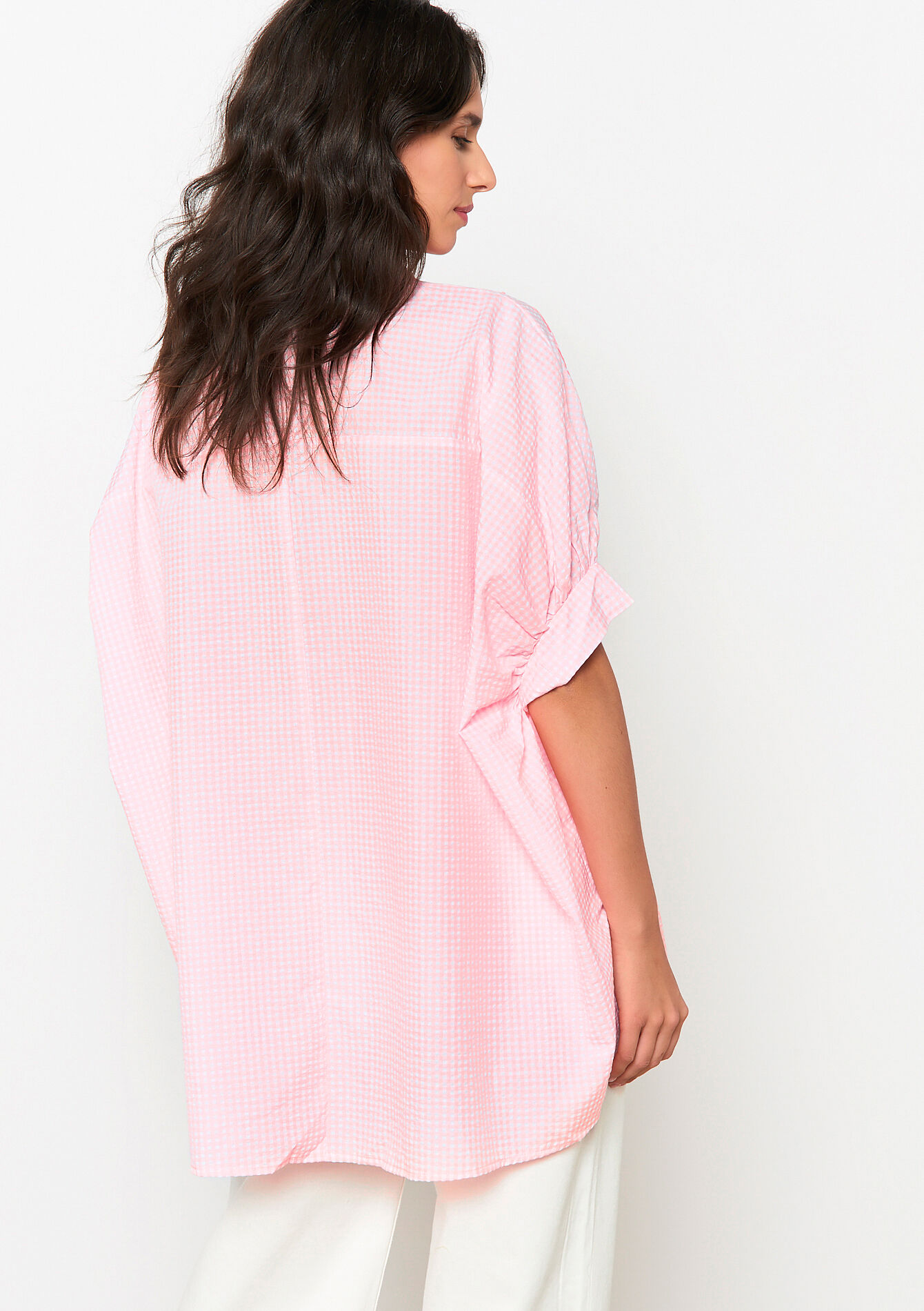 Chemise brodée oversize, Chemise brodée oversize - PINK BUBBLEGUM - 05702819_1477