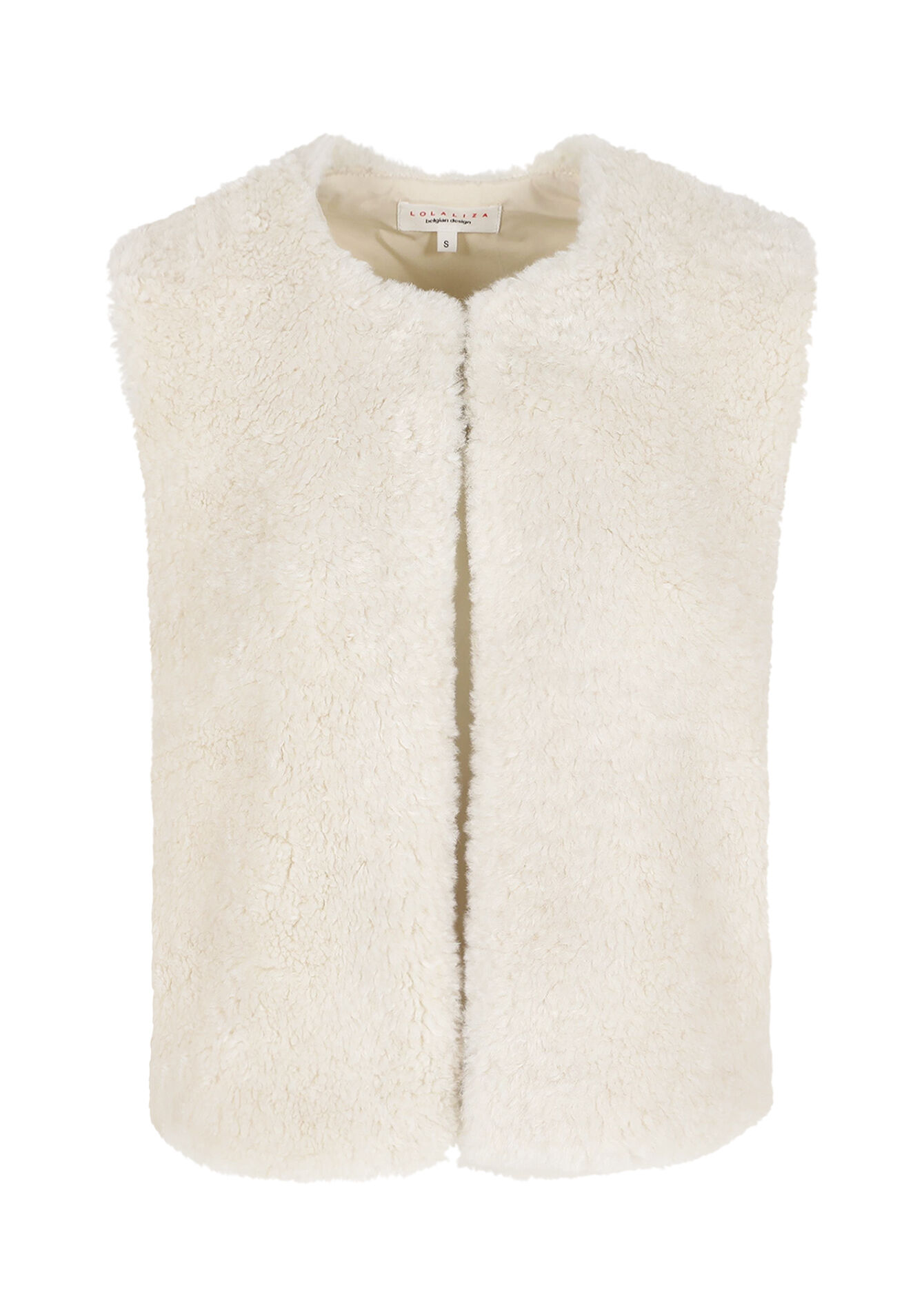 Mouwloos teddy gilet - OFFWHITE - 09001471_1001