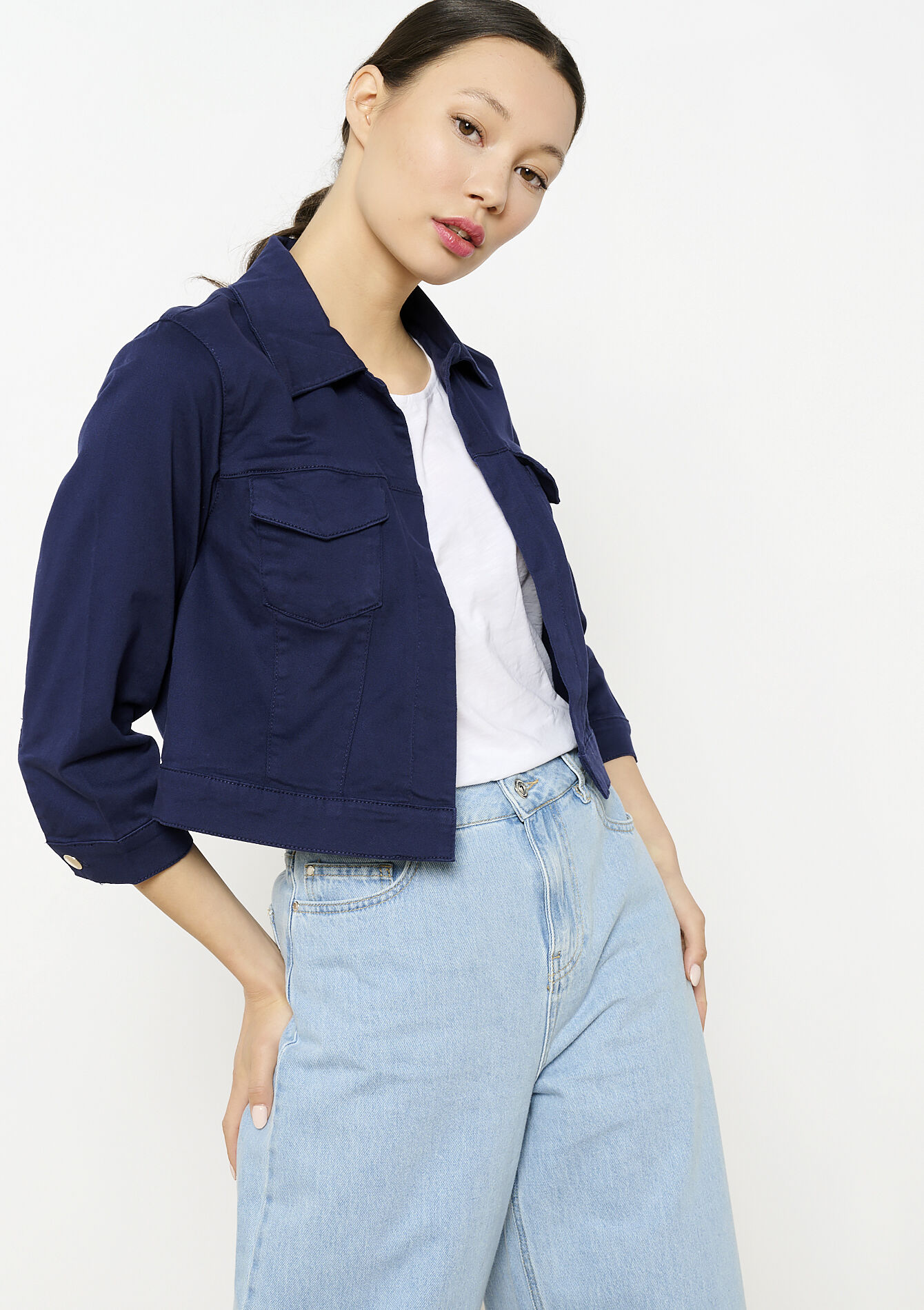 Kort twill jasje, Kort twill jasje - NAVY BASIC - 09100985_2723