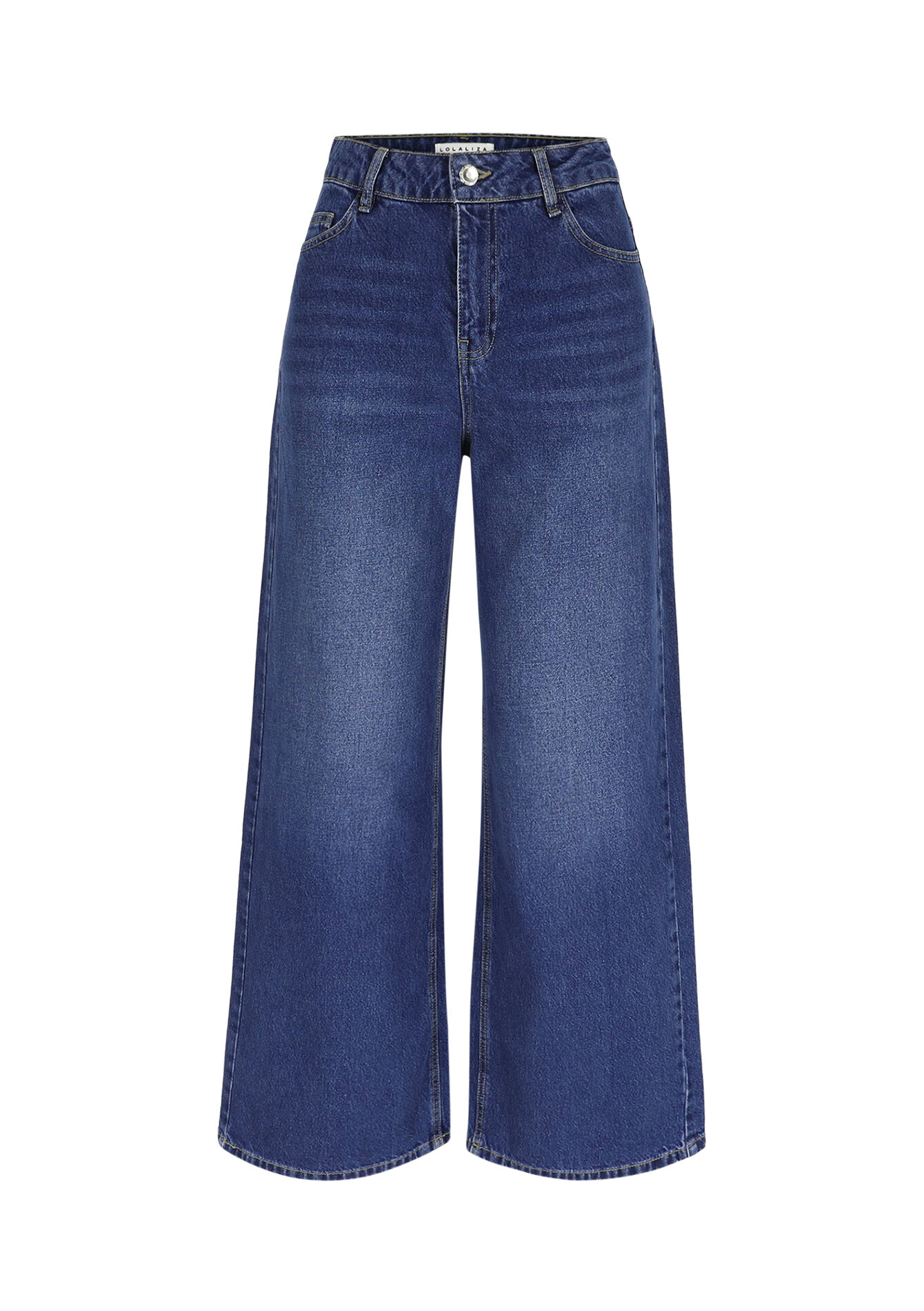 Wijde jeans met hoge taille - MEDIUM BLUE - 22000619_0500