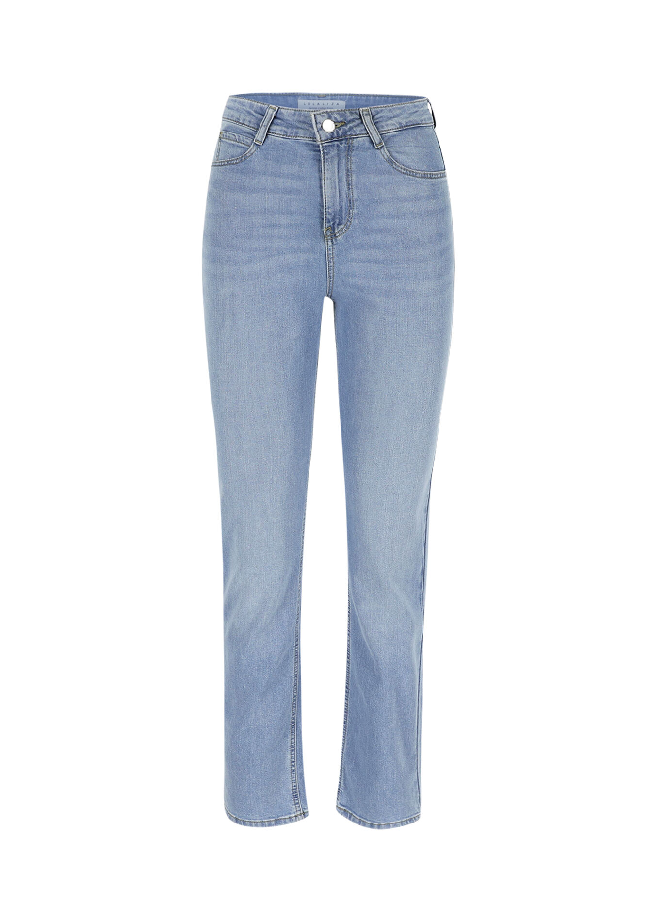 Jean droit taille haute, Jean droit taille haute - BLUE BLEACHED - 22000564_0502