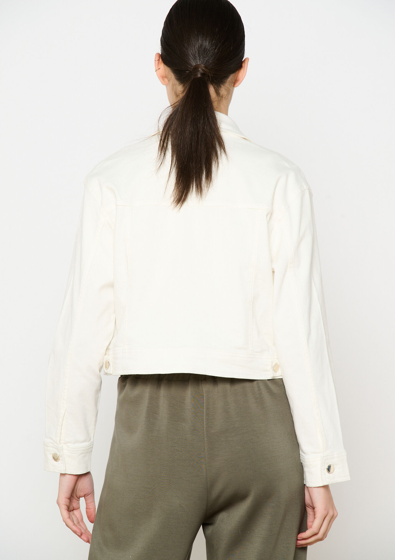 Twill jasje in katoen - VANILLA WHITE - 09100986_1013