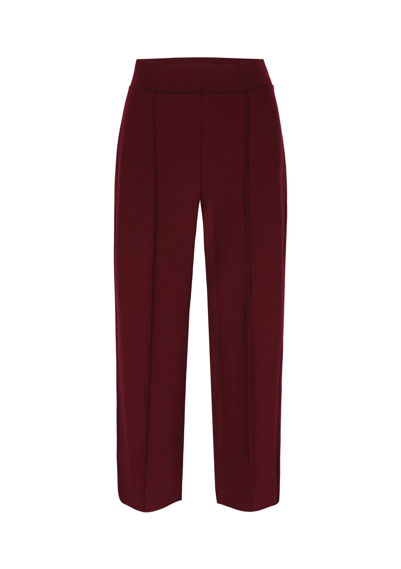 Soepele broek met hoge taille - BORDEAUX WINE - 06601029_5514