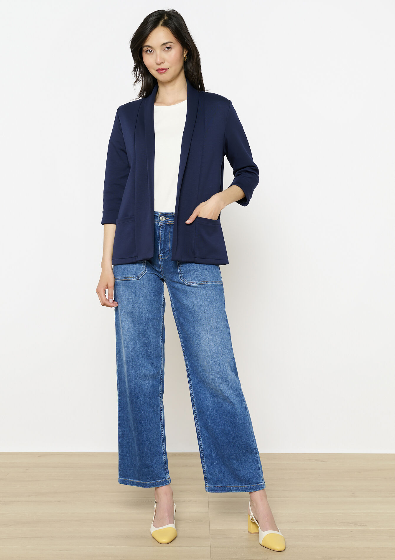 Veste fluide mi-longue, Veste fluide mi-longue - NAVY BASIC - 09101049_2723