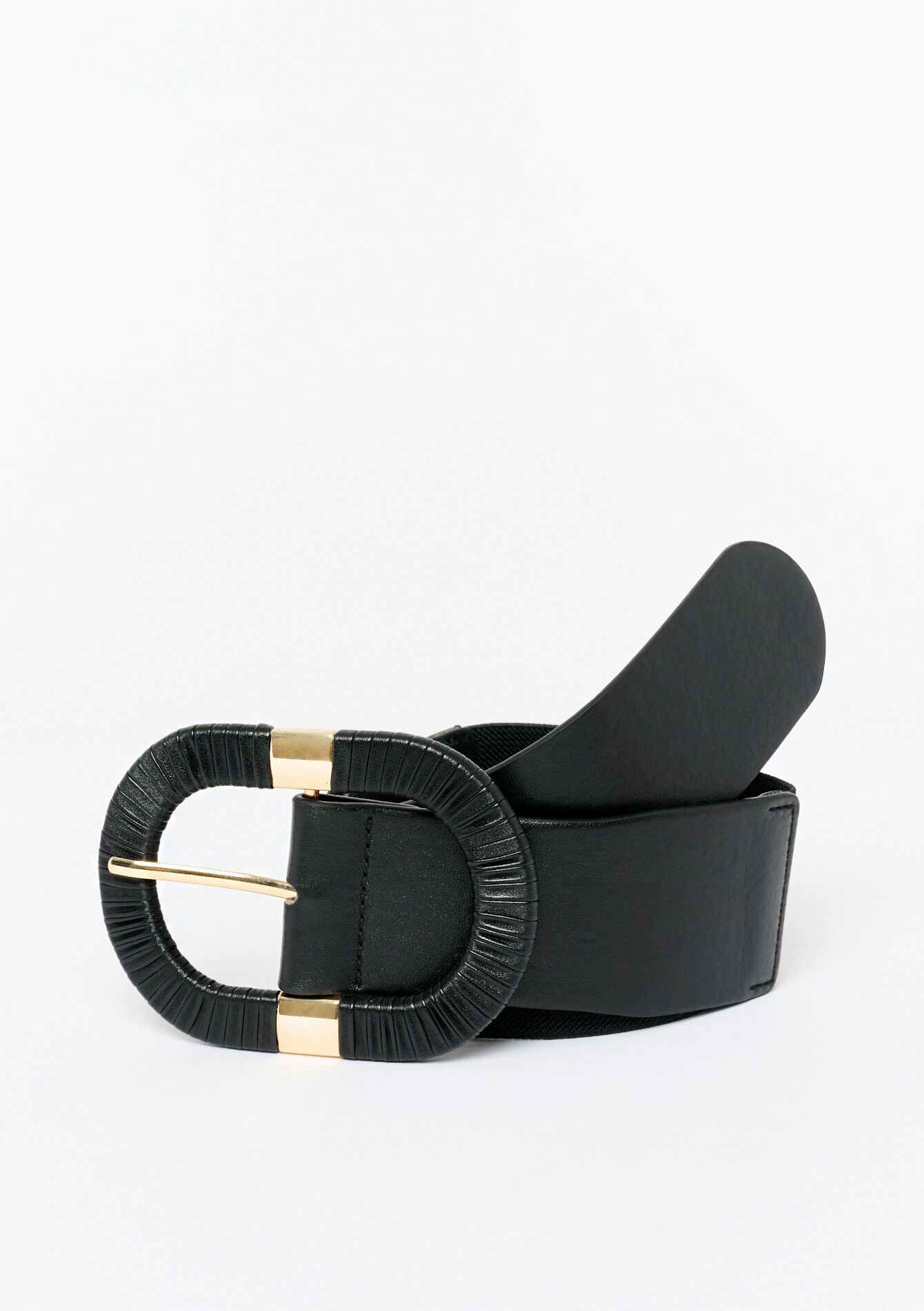 Ceinture élastique à grosse boucle, Ceinture élastique à grosse boucle - BLACK - 14001830_1119