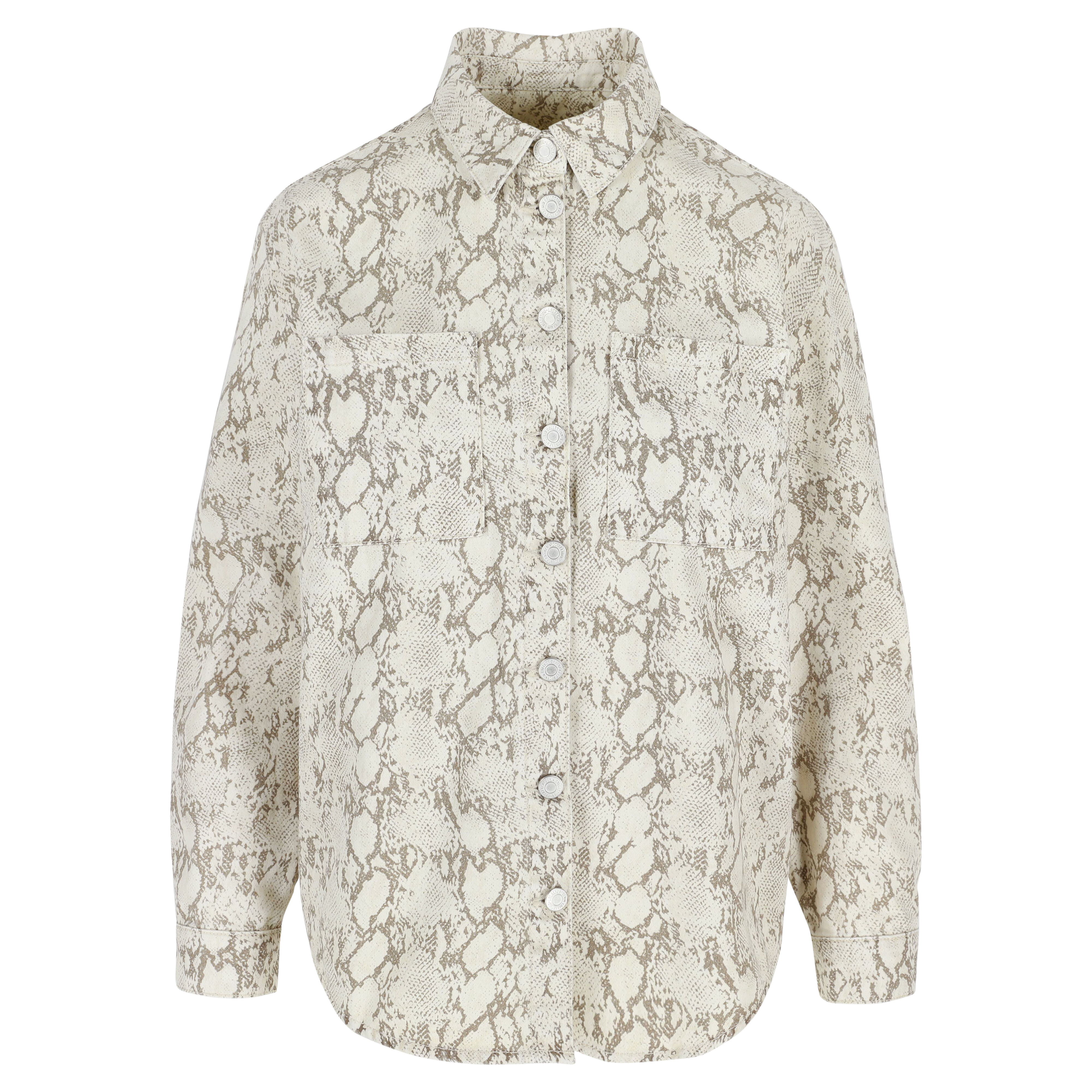Chemise en denim à imprimé python, Chemise en denim à imprimé python - LT BEIGE - 05702749_2527