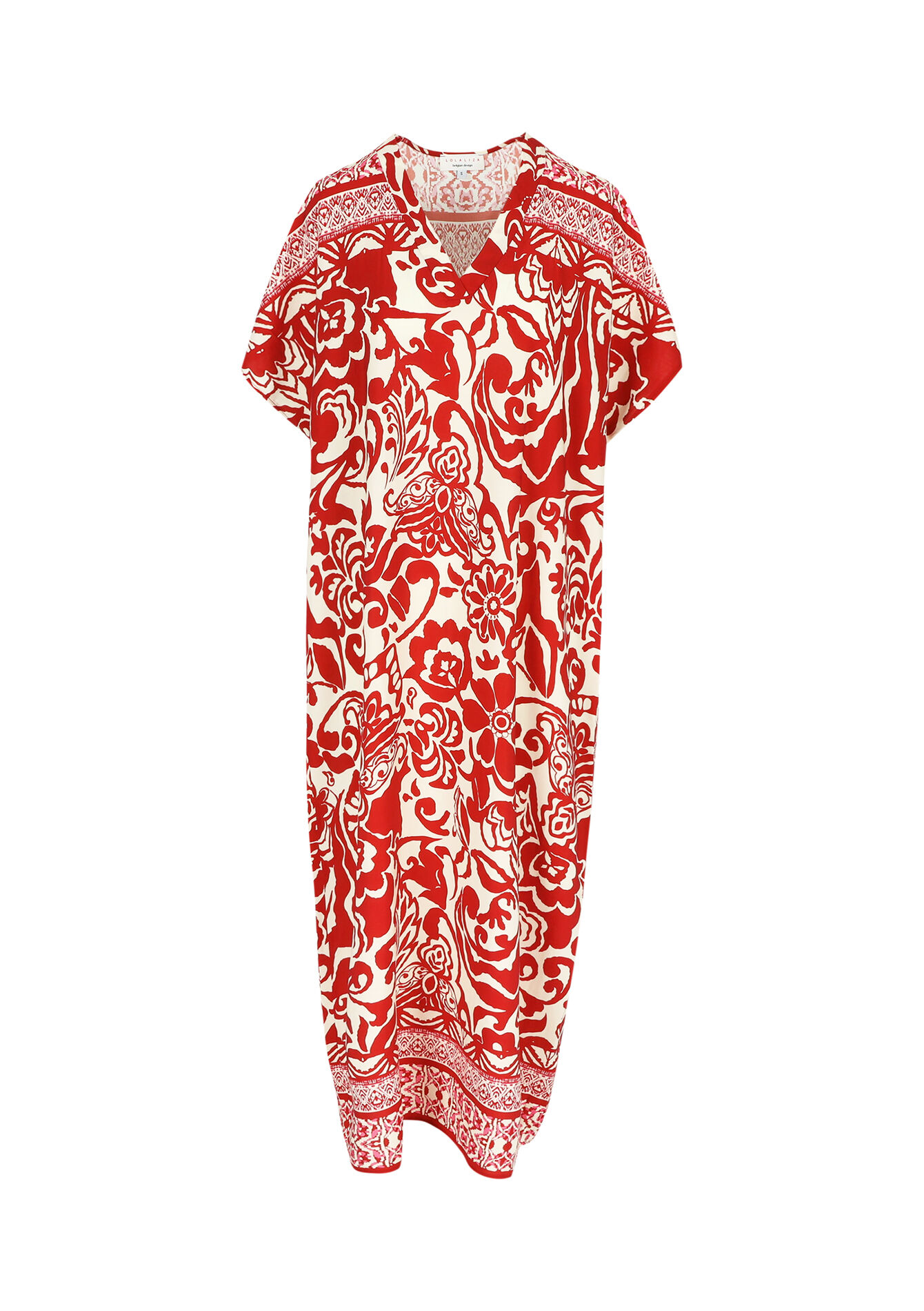 Kaftanjurk met bloemen, Kaftanjurk met bloemen - RED LIPSTICK - 08103575_5310