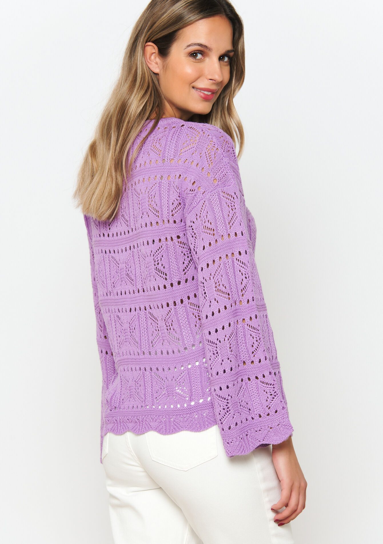 Macramé-style pullover, Macramé-style pullover - LILAC BRIGHT - 04006298_2578