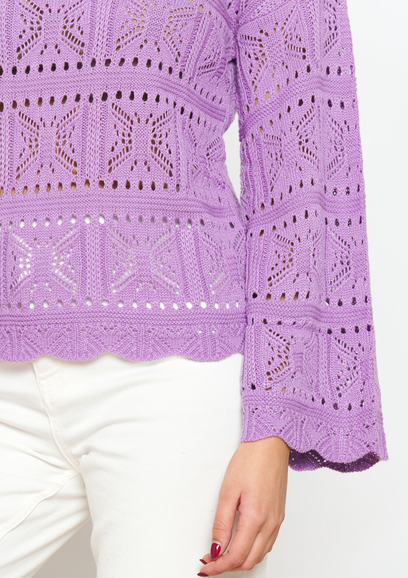Macramé-style pullover, Macramé-style pullover - LILAC BRIGHT - 04006298_2578