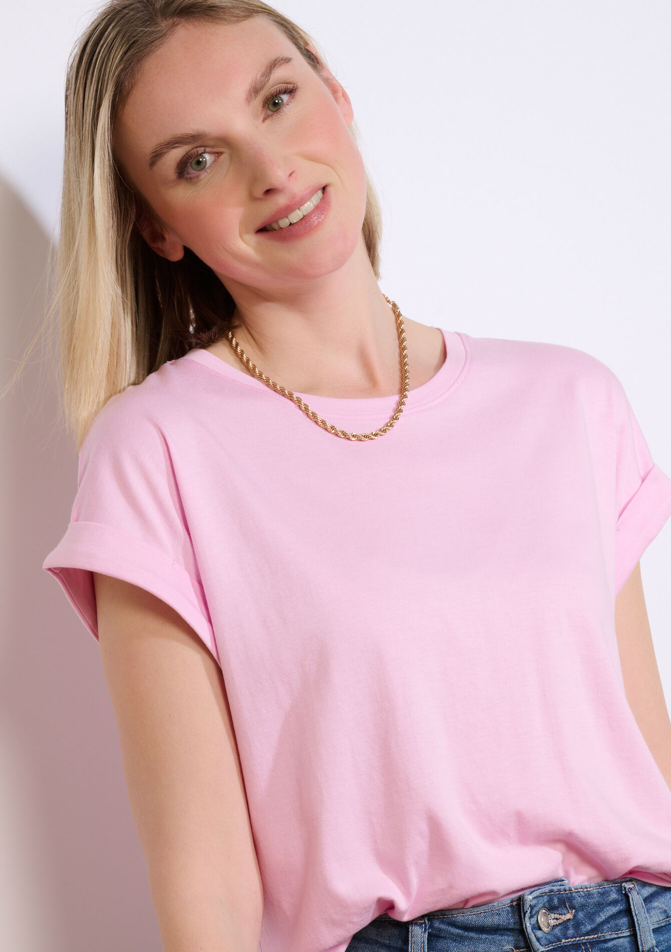 Losvallende T-shirt - LILAC BRIGHT - 02301926_2578