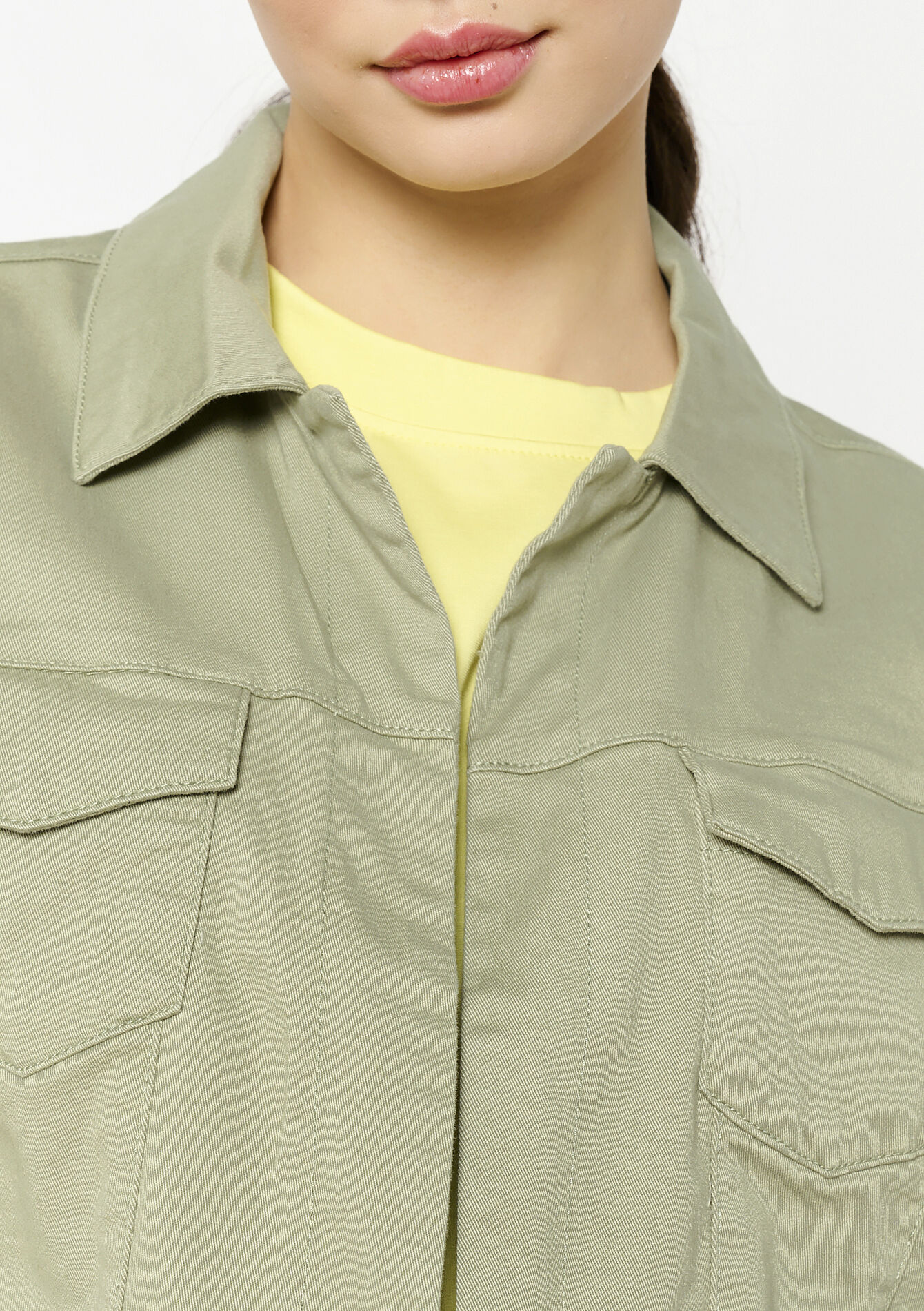 Veste courte en sergé, Veste courte en sergé - KHAKI FADED - 09100985_4326