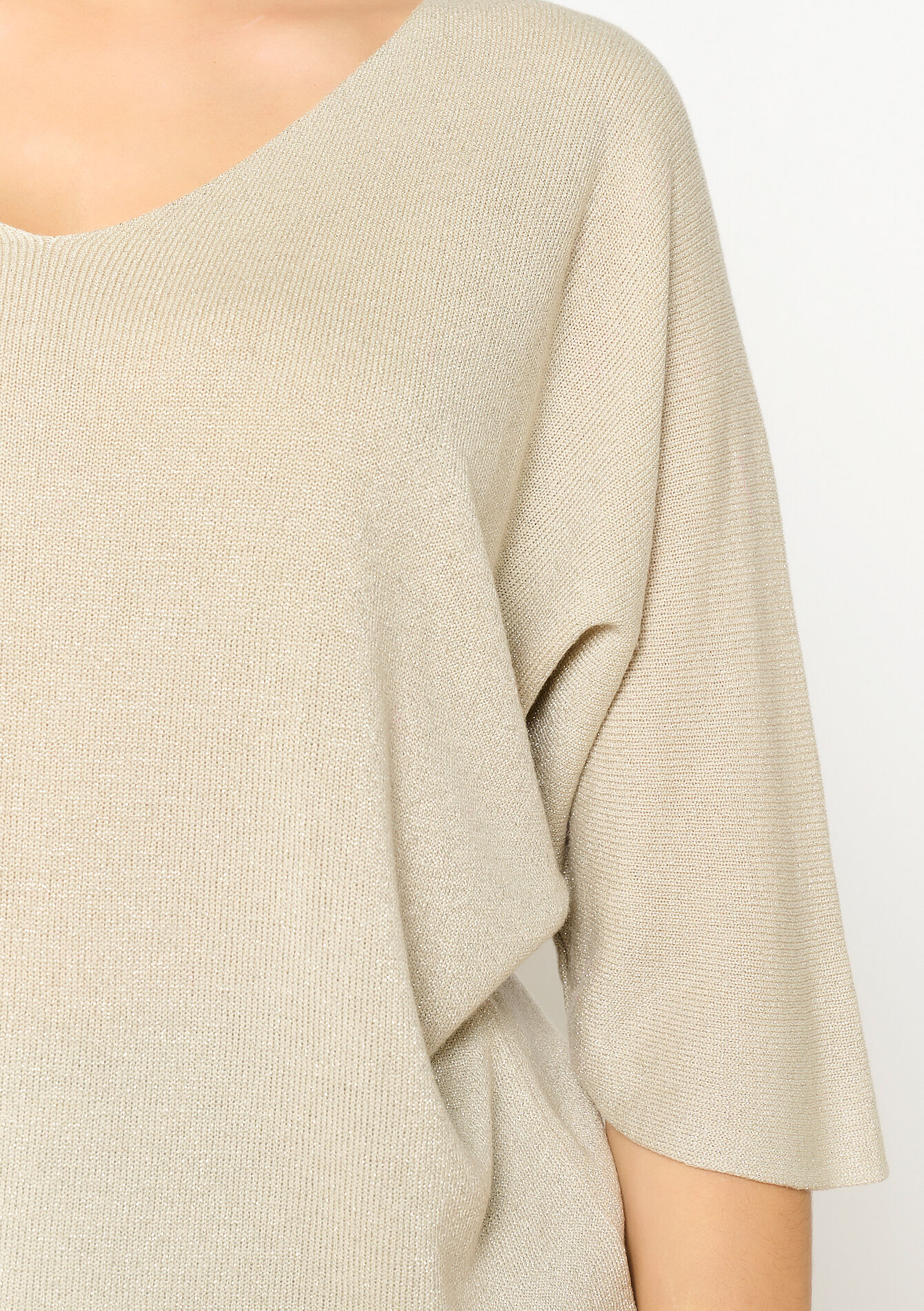 Sweater with lurex, Sweater with lurex - CHAMPAGNE SAND - 04006883_4007
