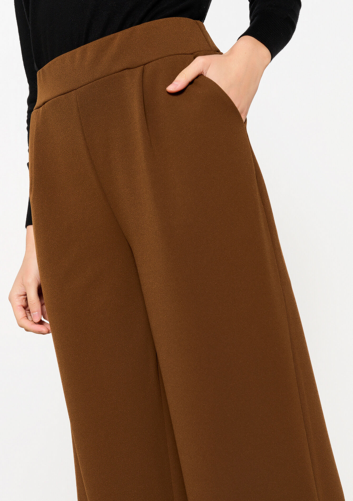 Losse broek met zakken, Losse broek met zakken - CAMEL CINNAMON - 06600953_3835