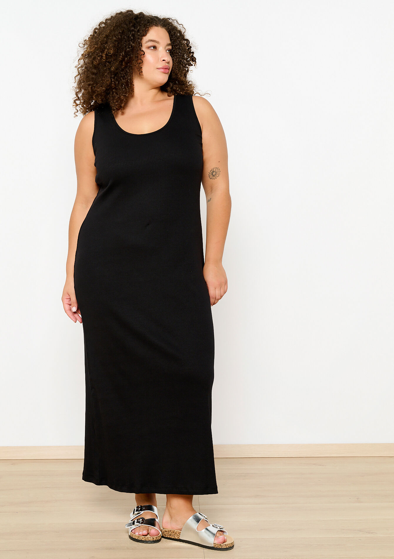 Plain tank top dress, Plain tank top dress - BLACK - 08602259_1119