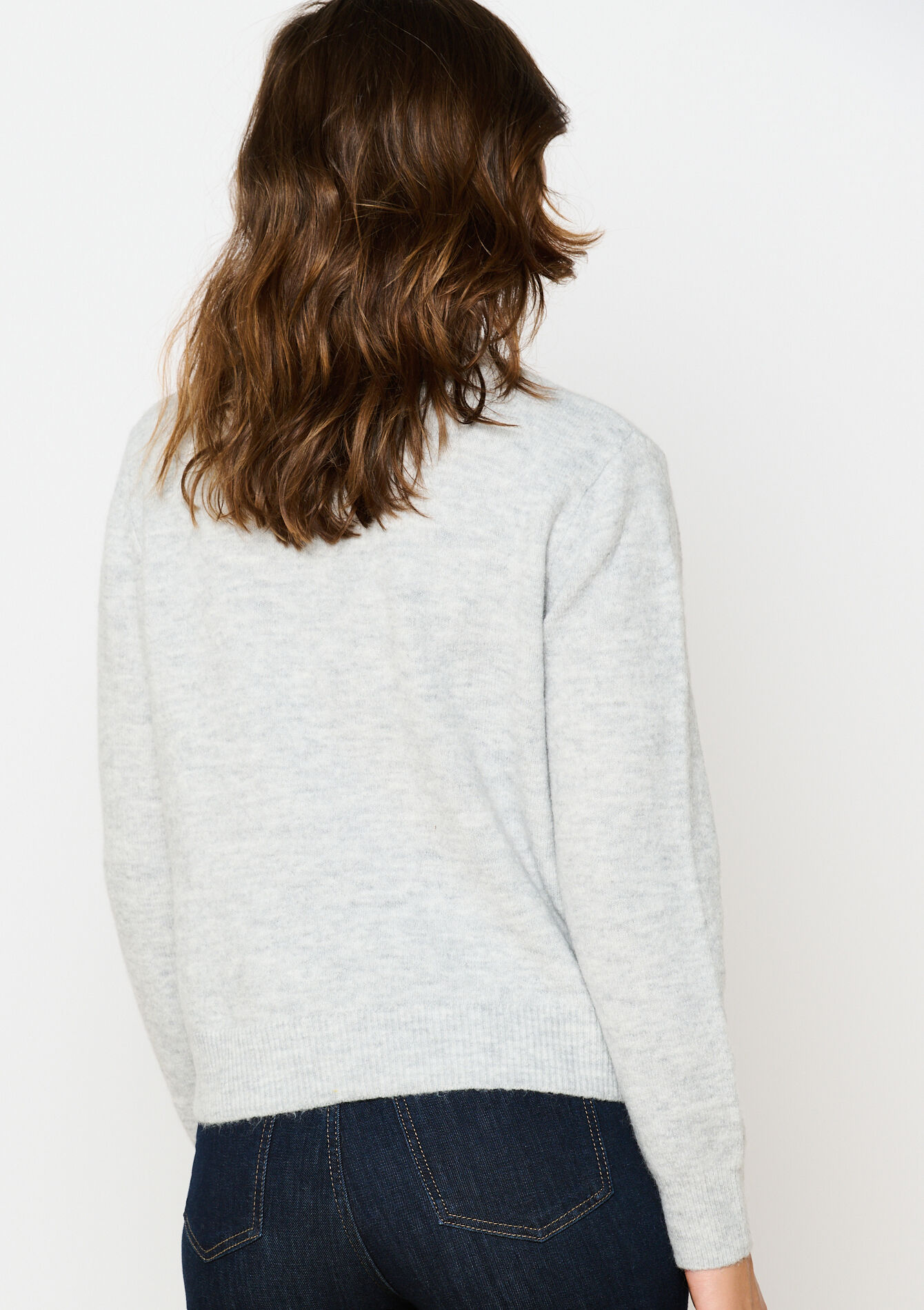 Basic trui met ronde hals, Basic trui met ronde hals - LT GREY MEL - 04006522_1081