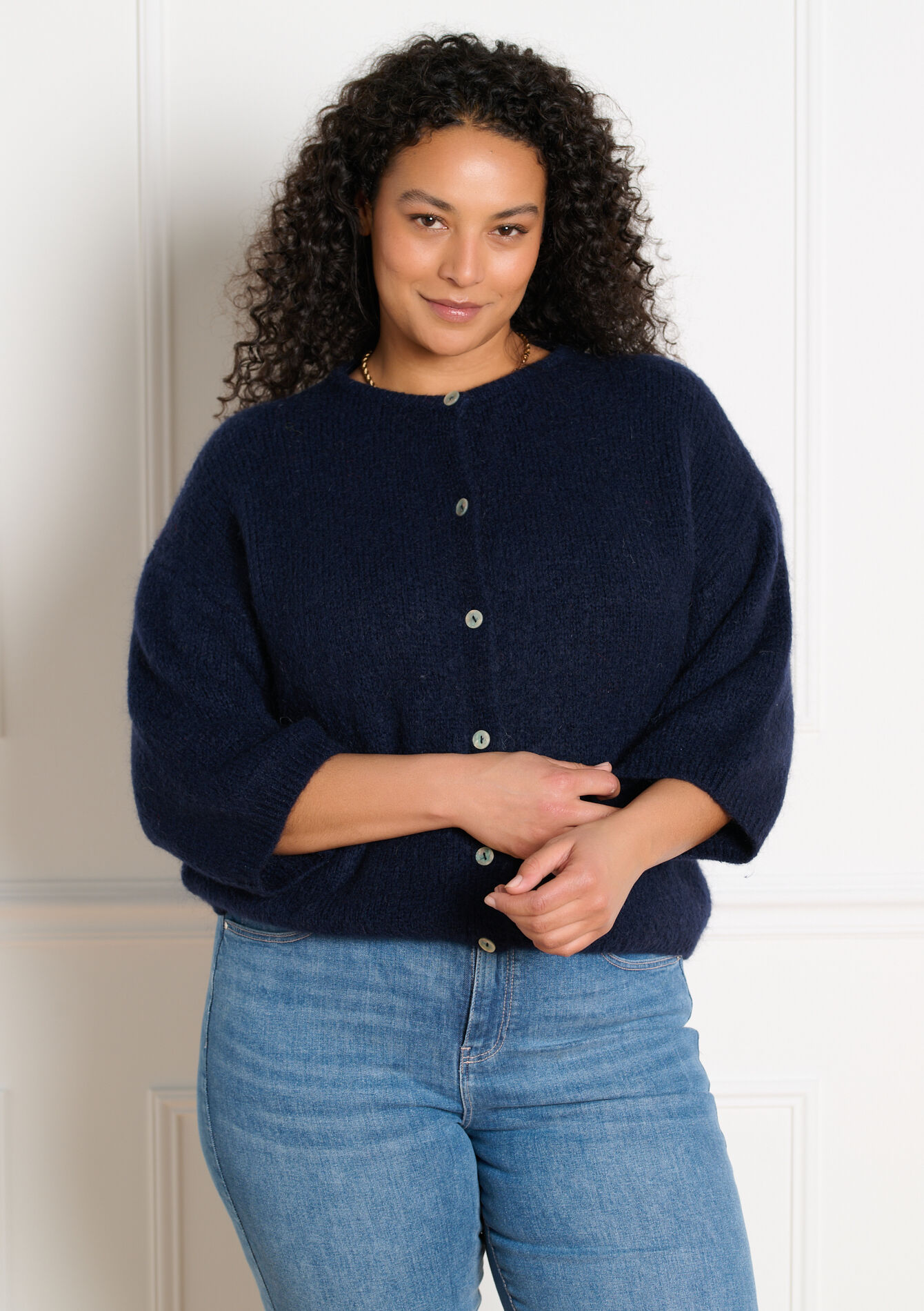 Minimalistisch vest met knopen, Minimalistisch vest met knopen - NAVY BASIC - 04101446_2723