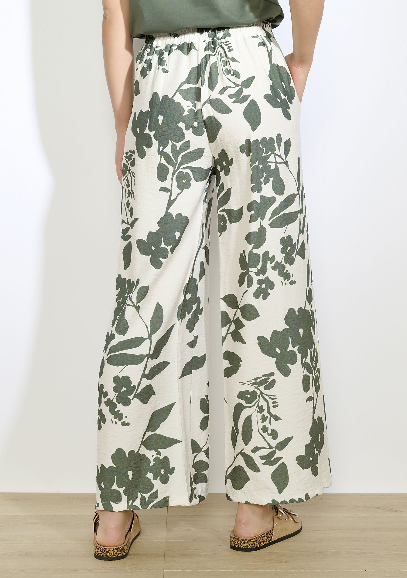 Pantalon large imprimé floral, Pantalon large imprimé floral - KHAKI MED - 06600968_4327
