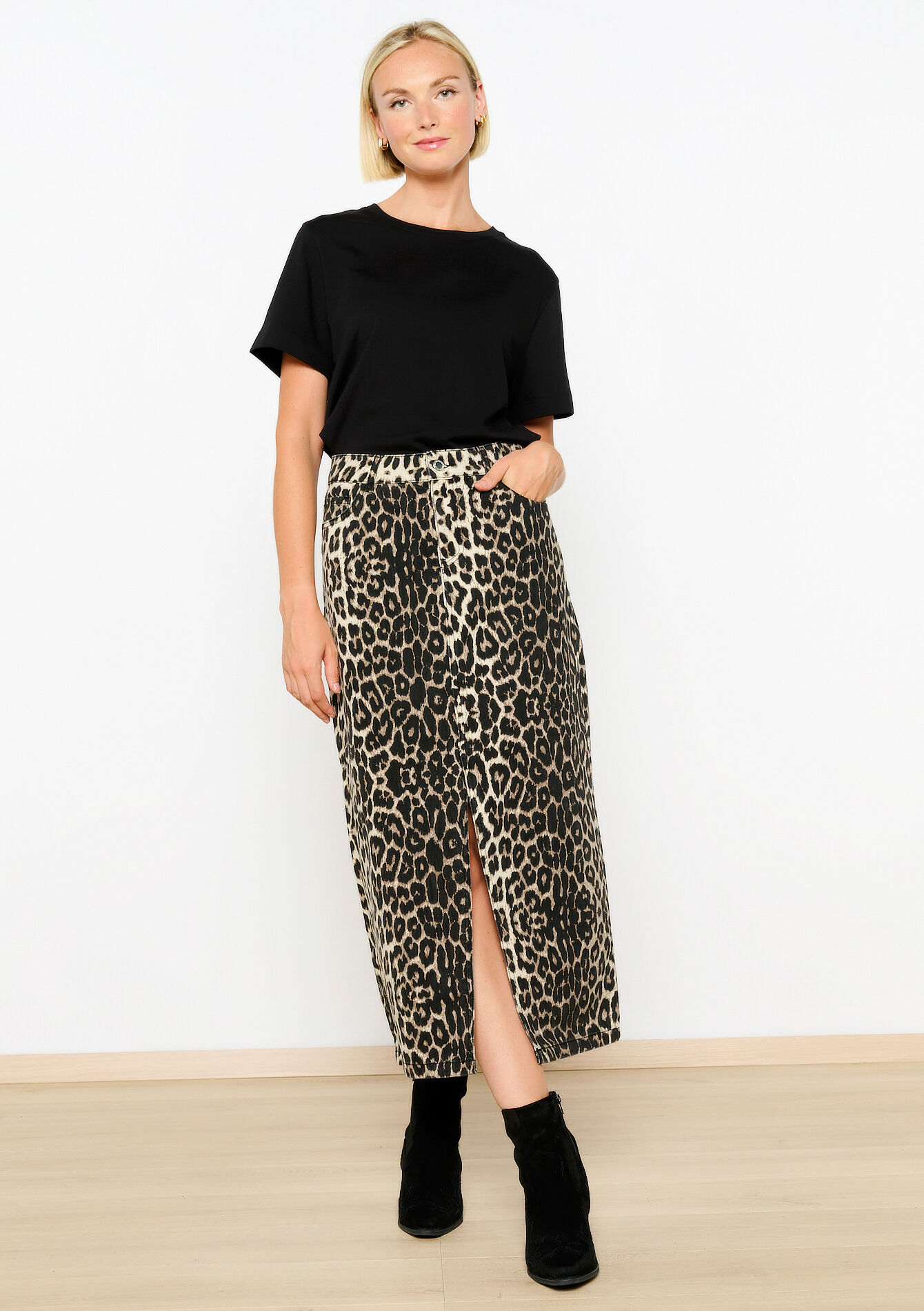 T-shirt coupe boxy, T-shirt coupe boxy - BLACK - 02301611_1119