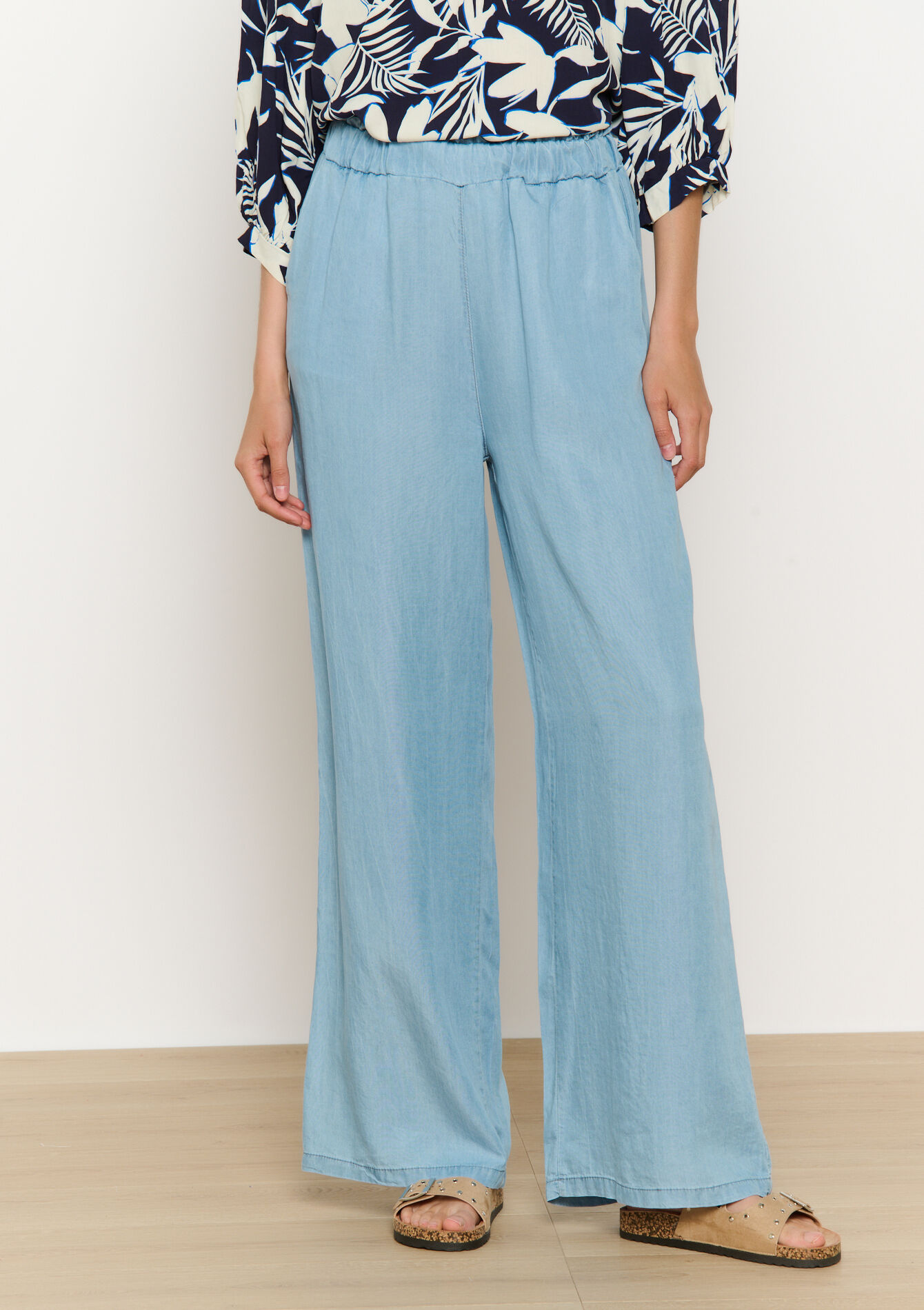 Pantalon fluide en Tencel, Pantalon fluide en Tencel - BLUE BLEACHED - 06600978_0502