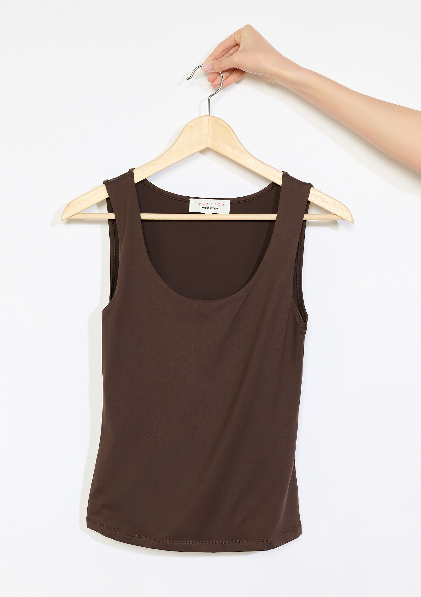Tanktop met ronde hals - BROWN DARK CHOCOLATE - 02200530_3720