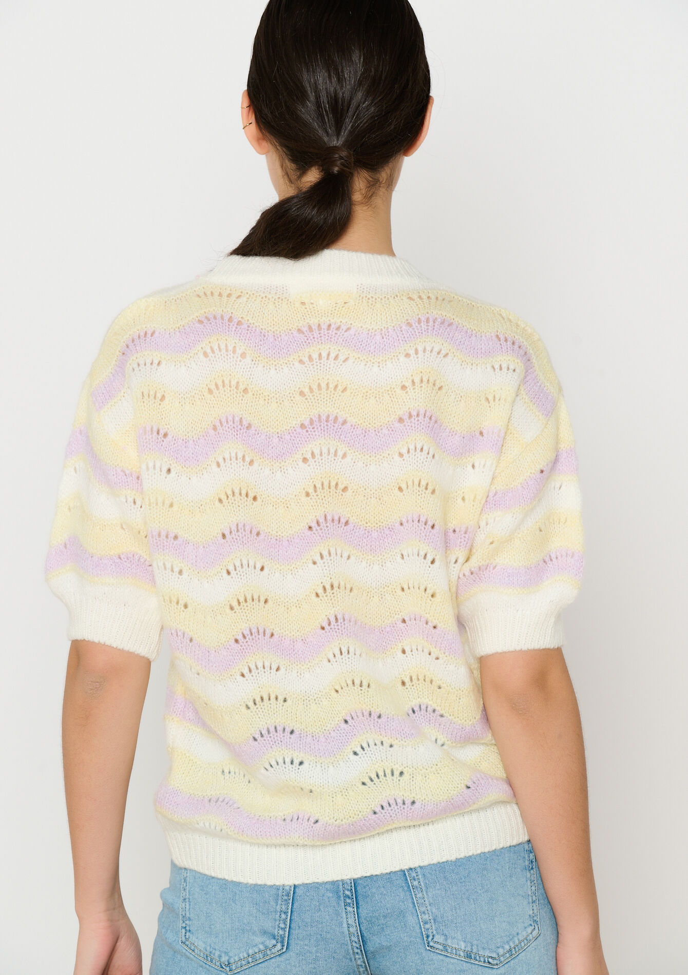 Pull avec blocs de couleur, Pull avec blocs de couleur - VANILLA WHITE - 04006876_1013