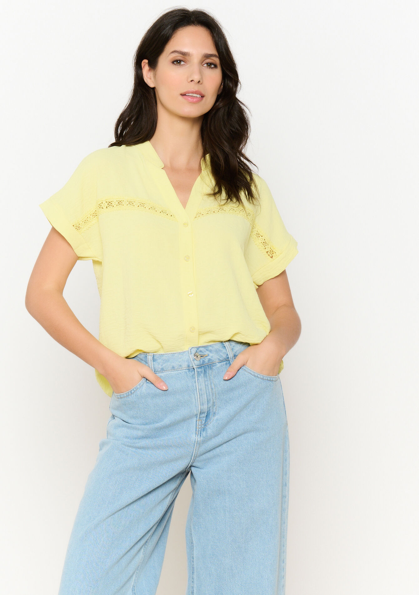 Blouse brodée fluide, Blouse brodée fluide - YELLOW PASTEL - 05702779_5004