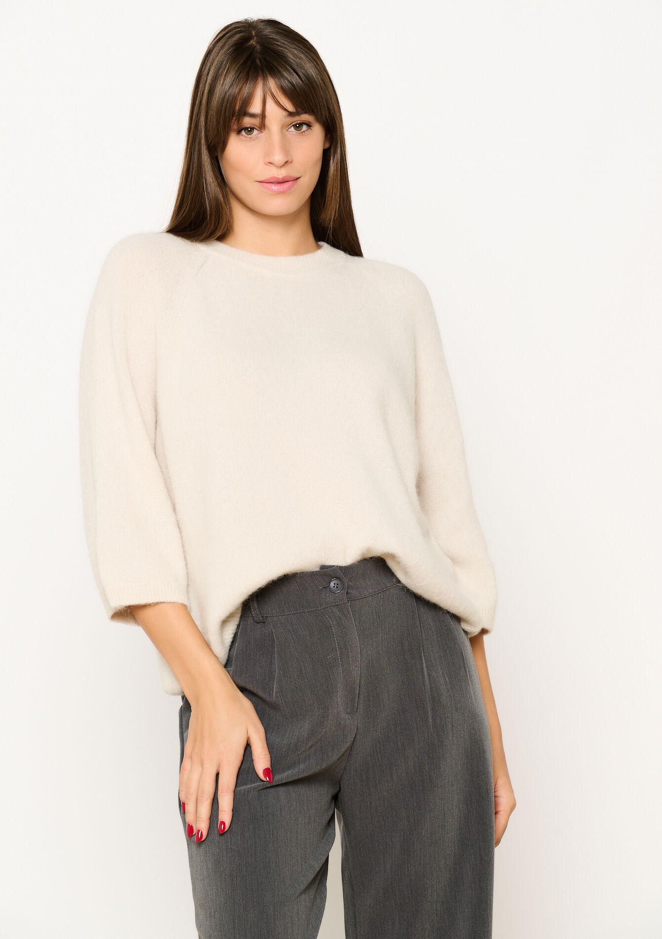Pull en laine d'alpaga, Pull en laine d'alpaga - VANILLA WHITE - 04006700_1013
