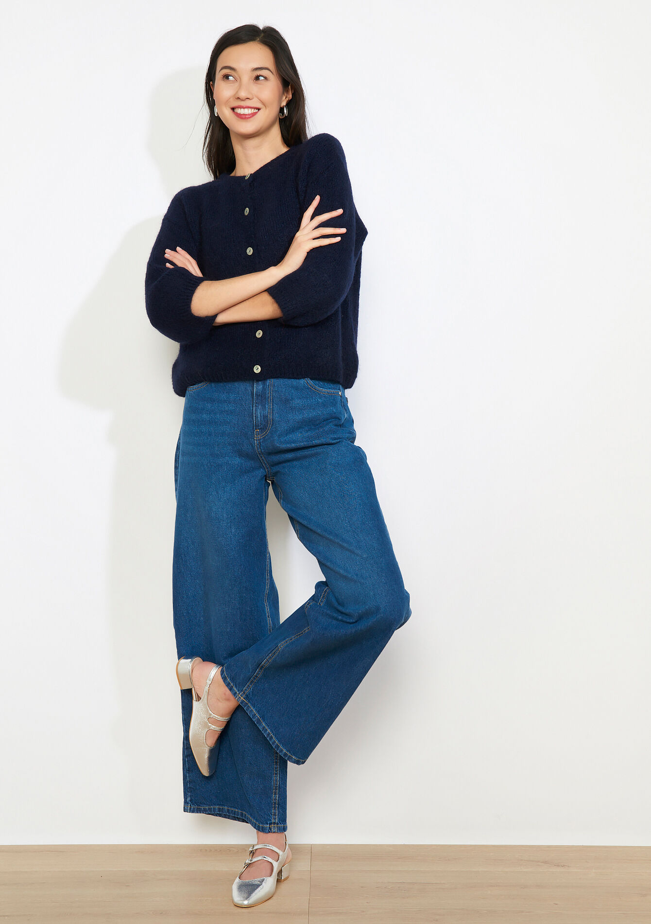 Minimalistisch vest met knopen, Minimalistisch vest met knopen - NAVY BASIC - 04101446_2723