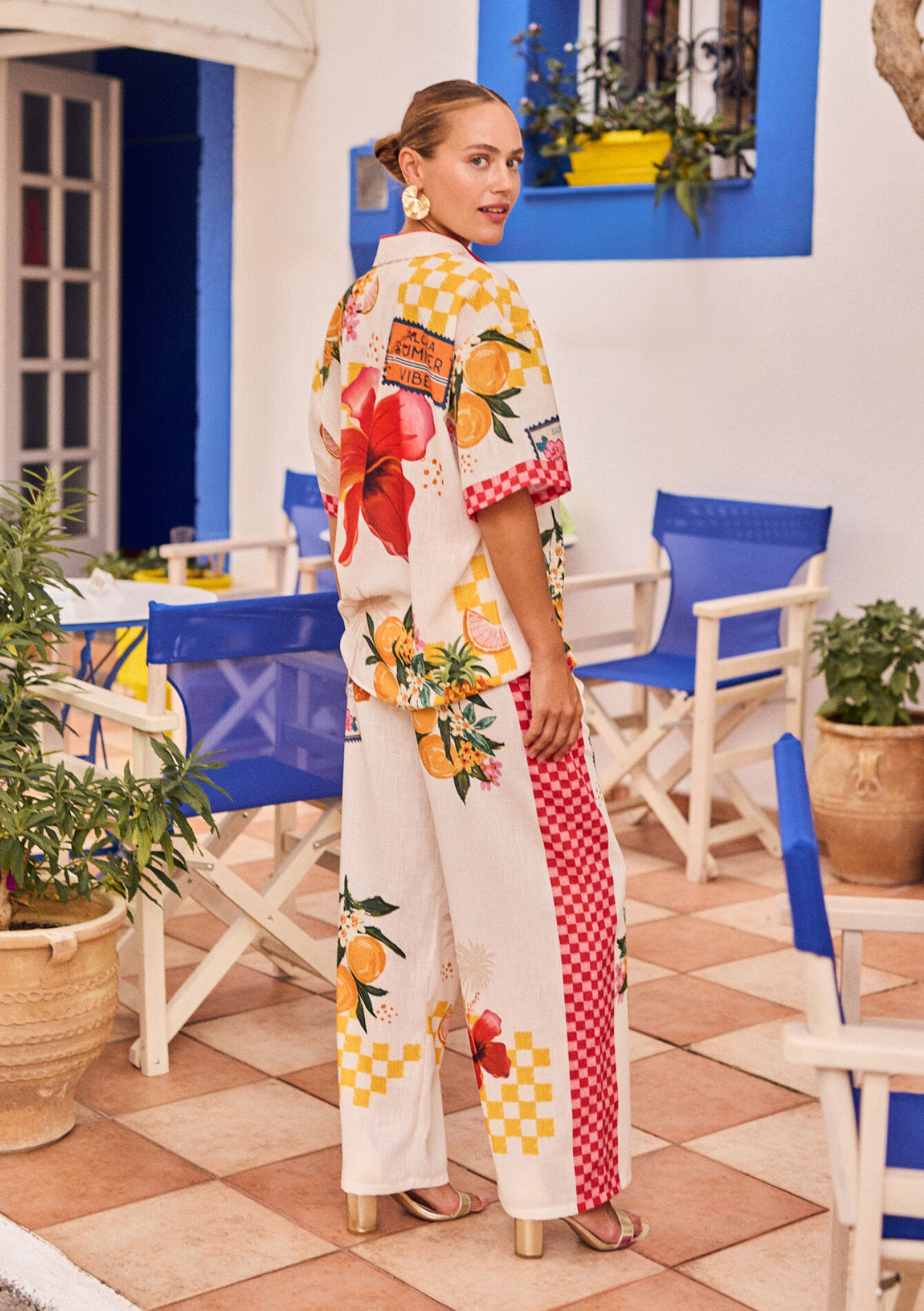 Wijde broek met print, Wijde broek met print - OFFWHITE - 06601007_1001