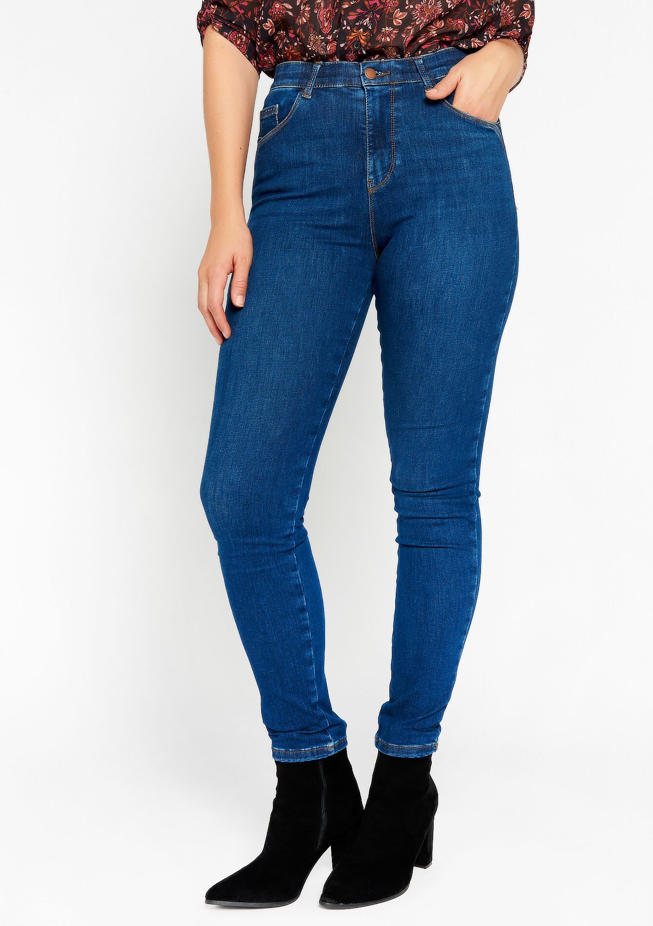 Multiple size slim jeans - DARK BLUE - 22000474_0501
