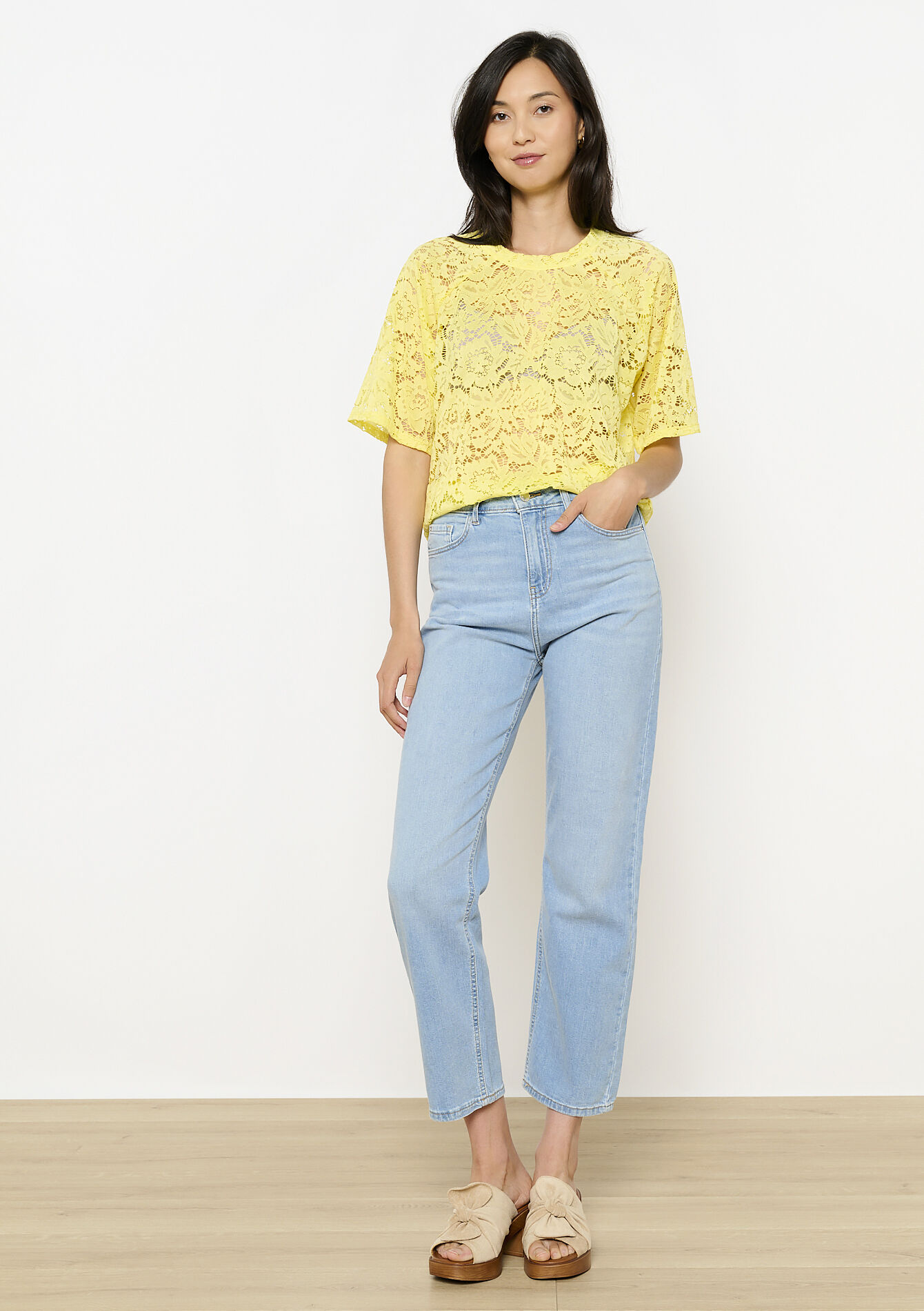 Romantische kanten top, Romantische kanten top - YELLOW PASTEL - 02301842_5004