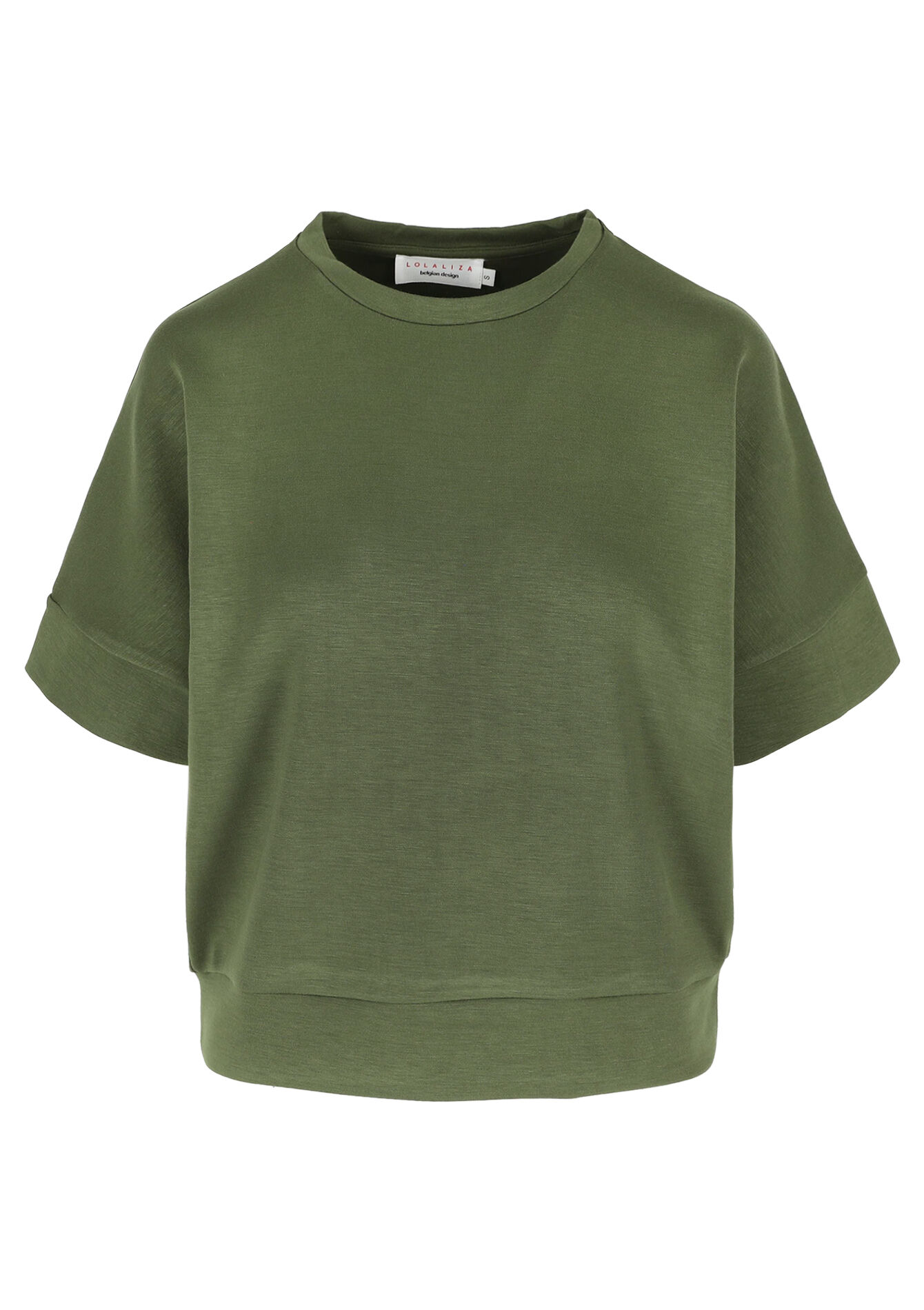 T-shirt in sweatstof, T-shirt in sweatstof - KHAKI FADED - 15100315_4326