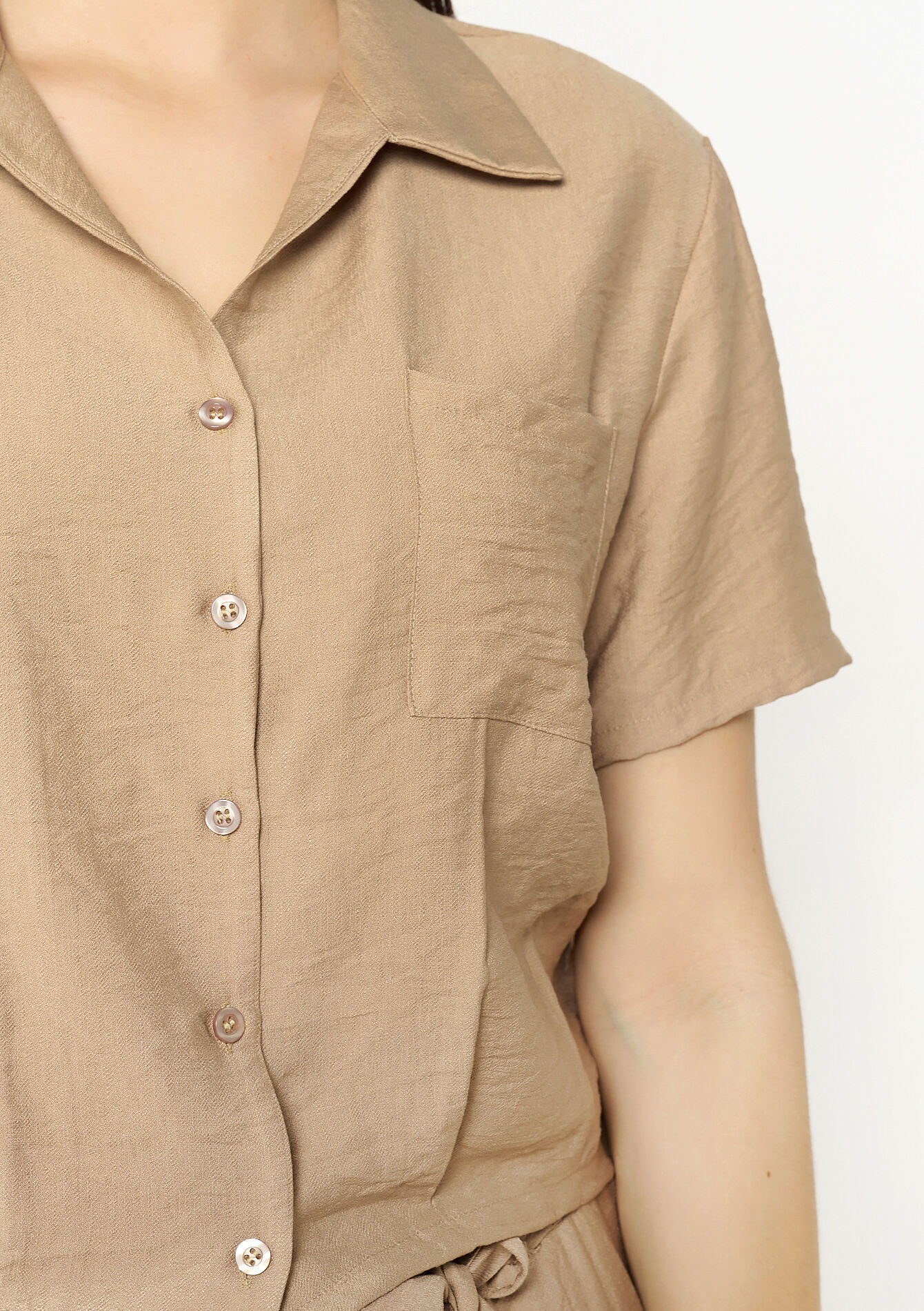 Chemisier boutonné fluide, Chemisier boutonné fluide - BEIGE COFFEE - 05702801_2561