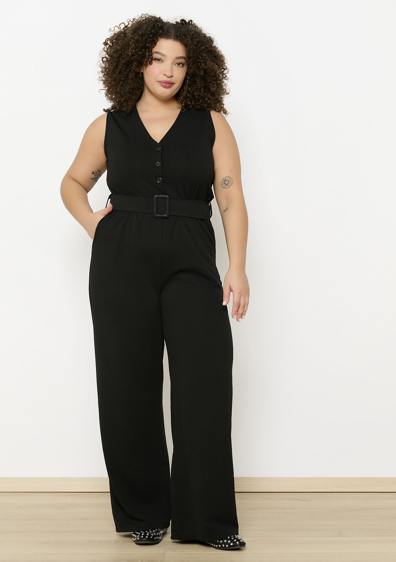 Jumpsuit in scubastof, Jumpsuit in scubastof - BLACK - 1123362