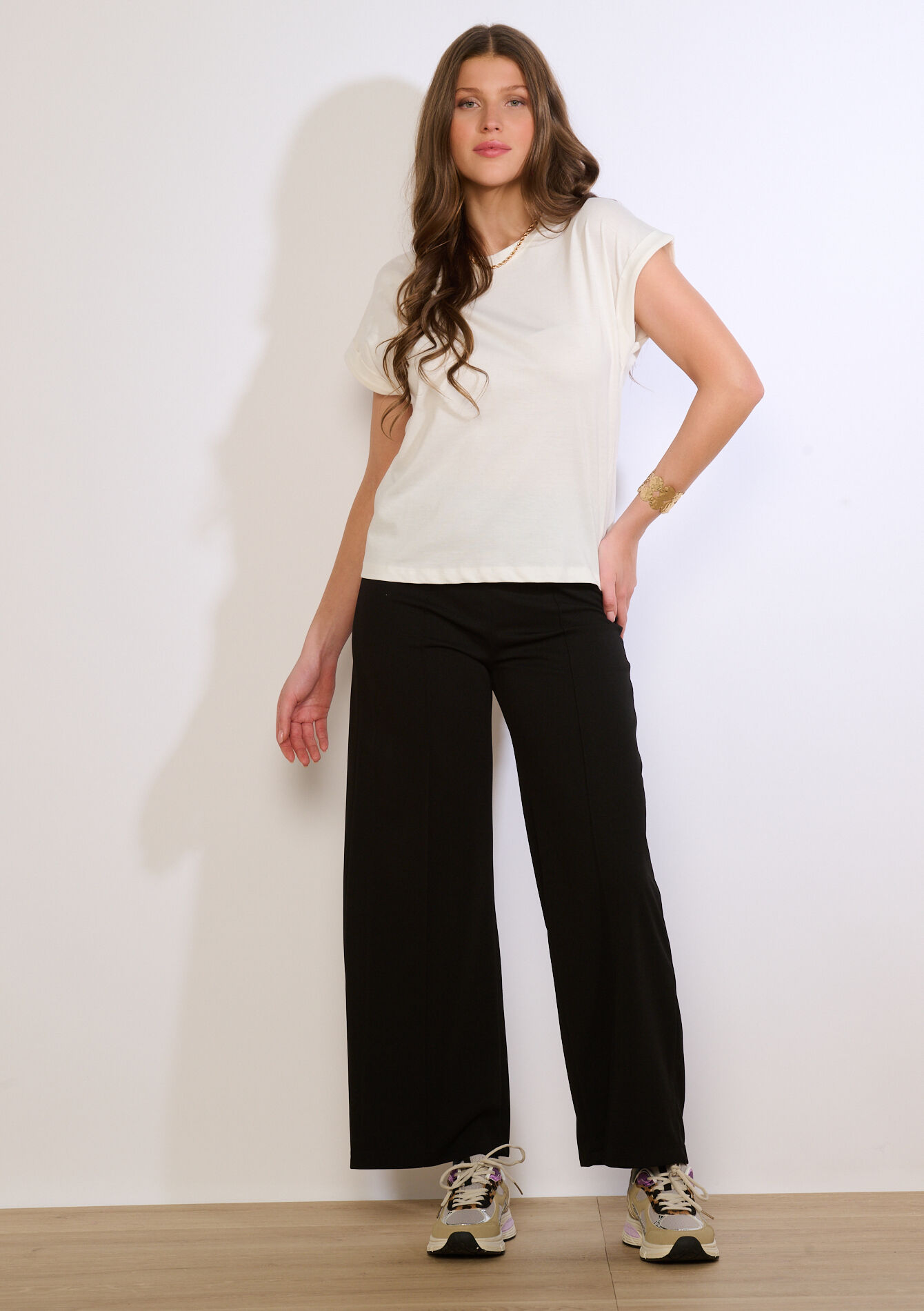 Losvallende T-shirt, Losvallende T-shirt - OFFWHITE - 02301926_1001