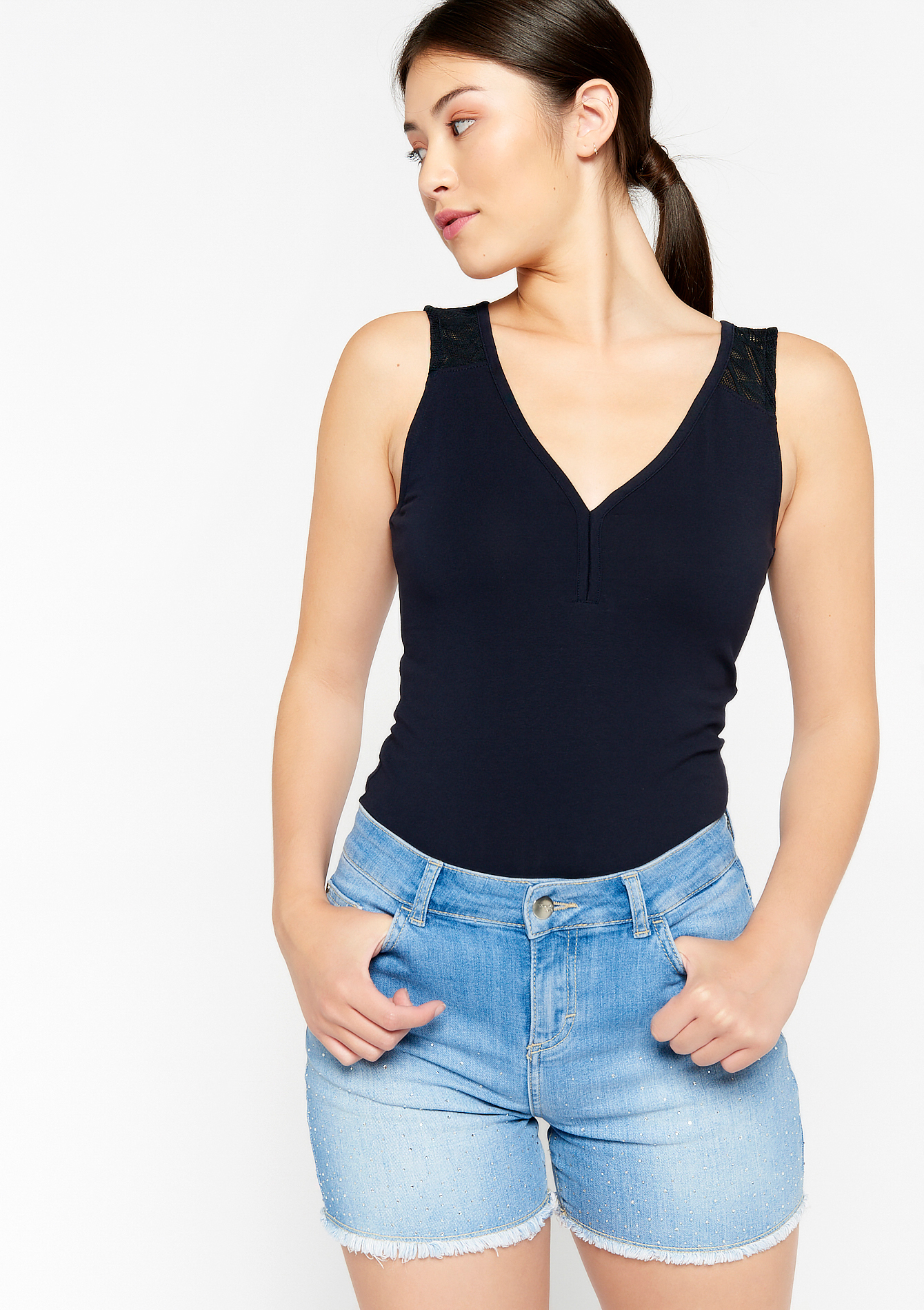 Haut à col V, undefined - NAVY MARINE - undefined