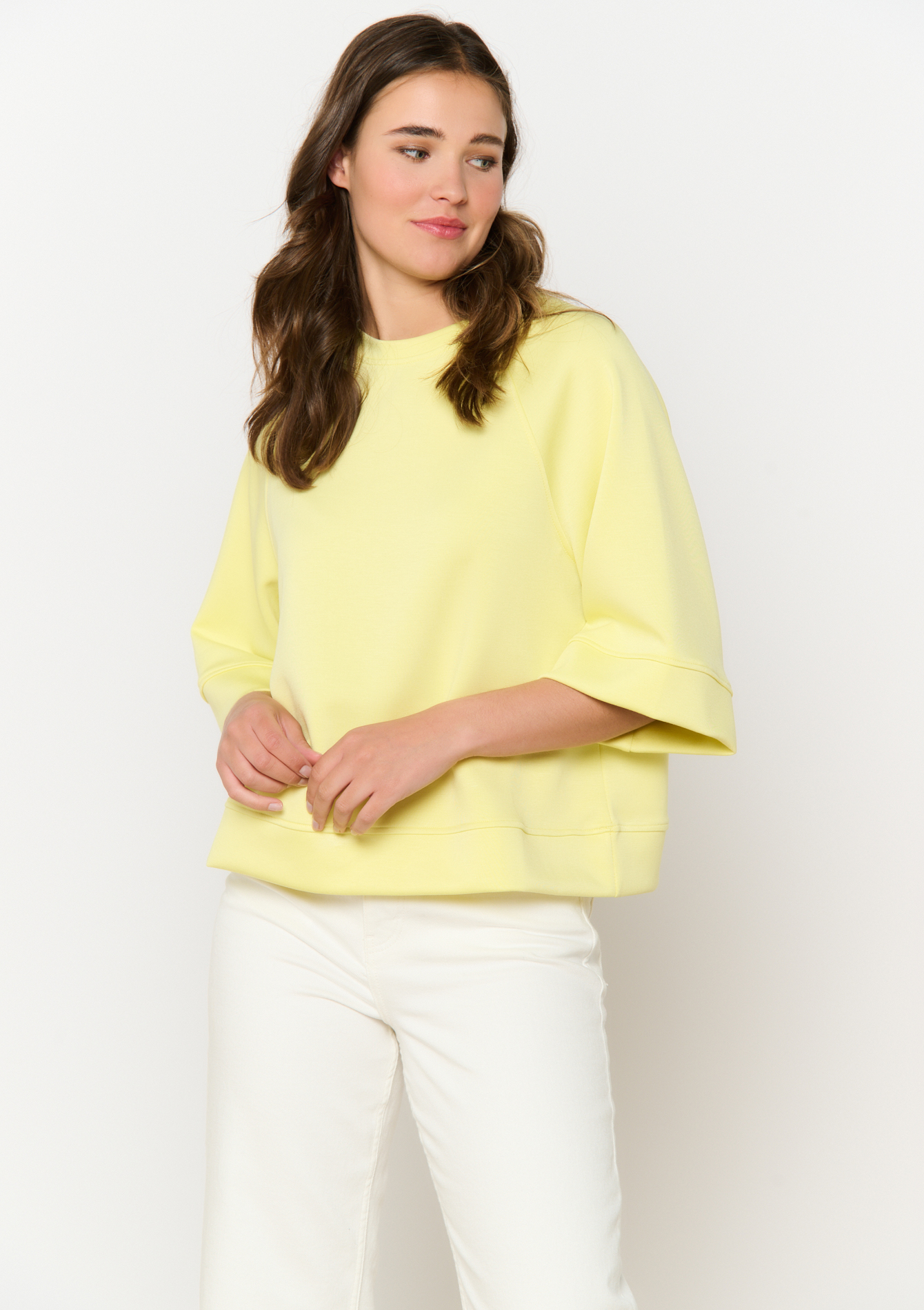 Sweat fluide manches larges, undefined - YELLOW PASTEL - undefined