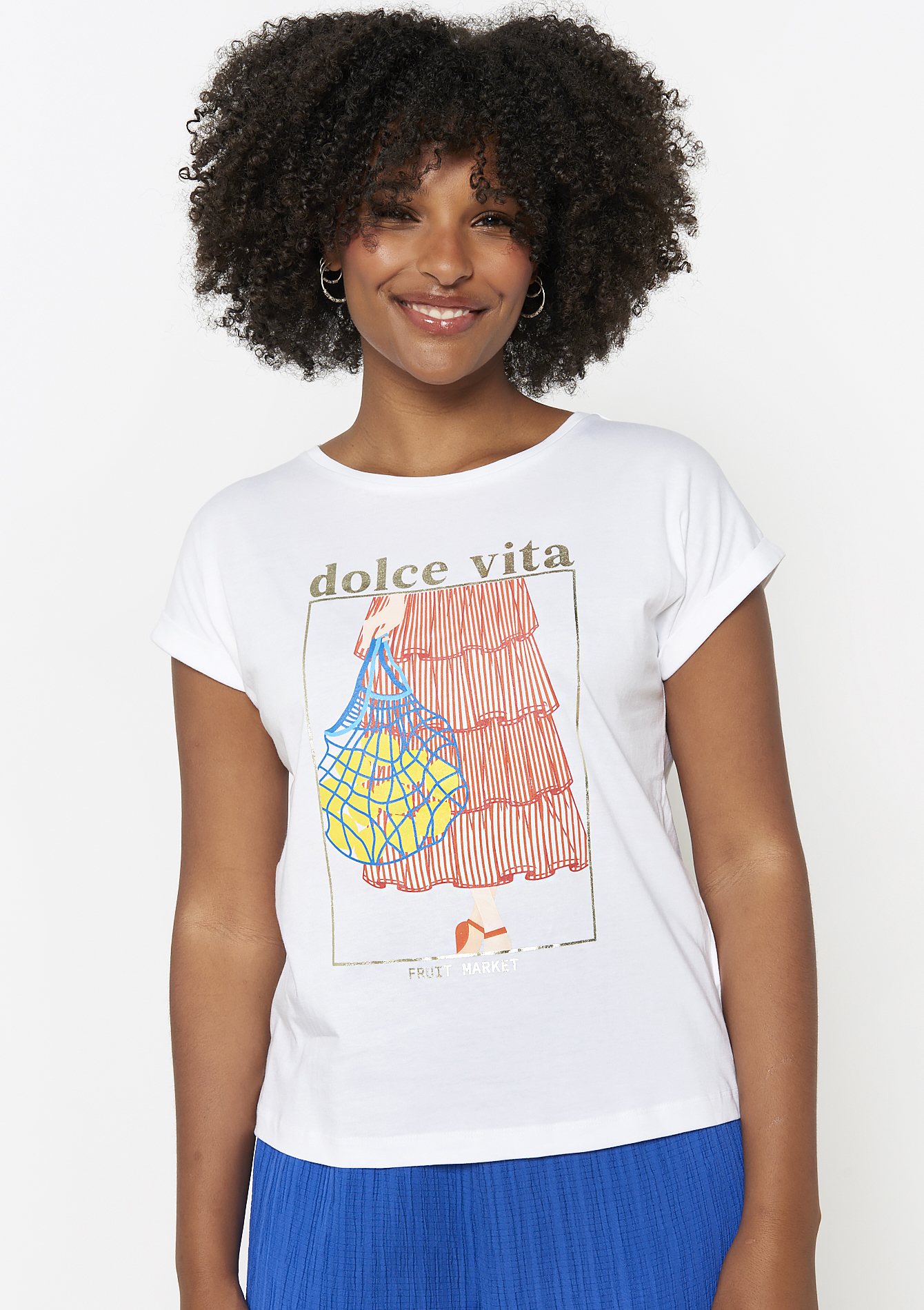 T-shirt avec illustration, undefined - WHITE ANTIQUE - undefined