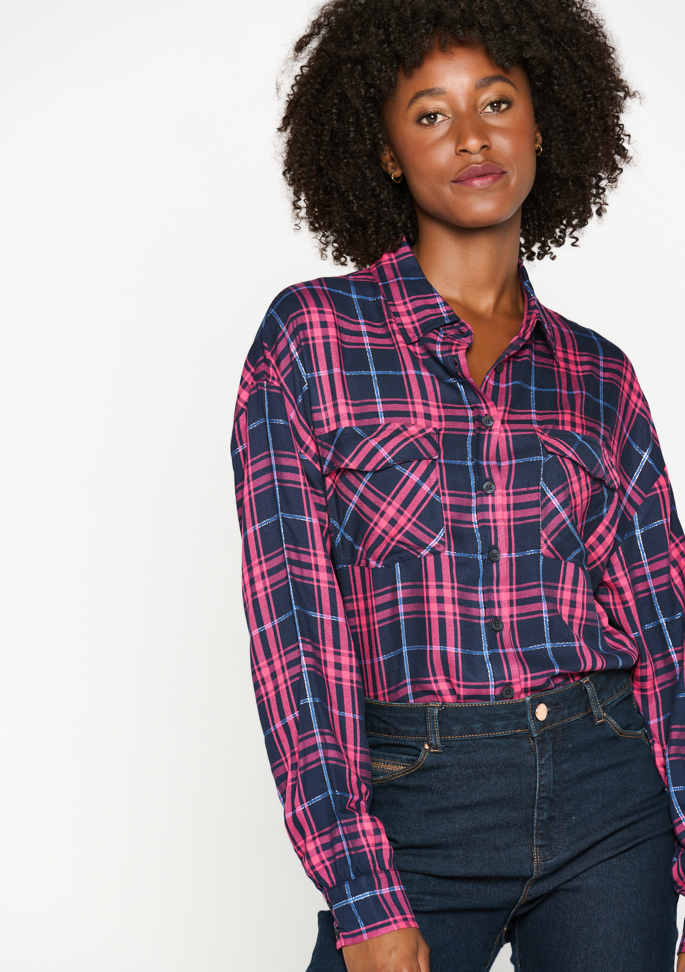 Checkered shirt, undefined - DARK BLUE - undefined